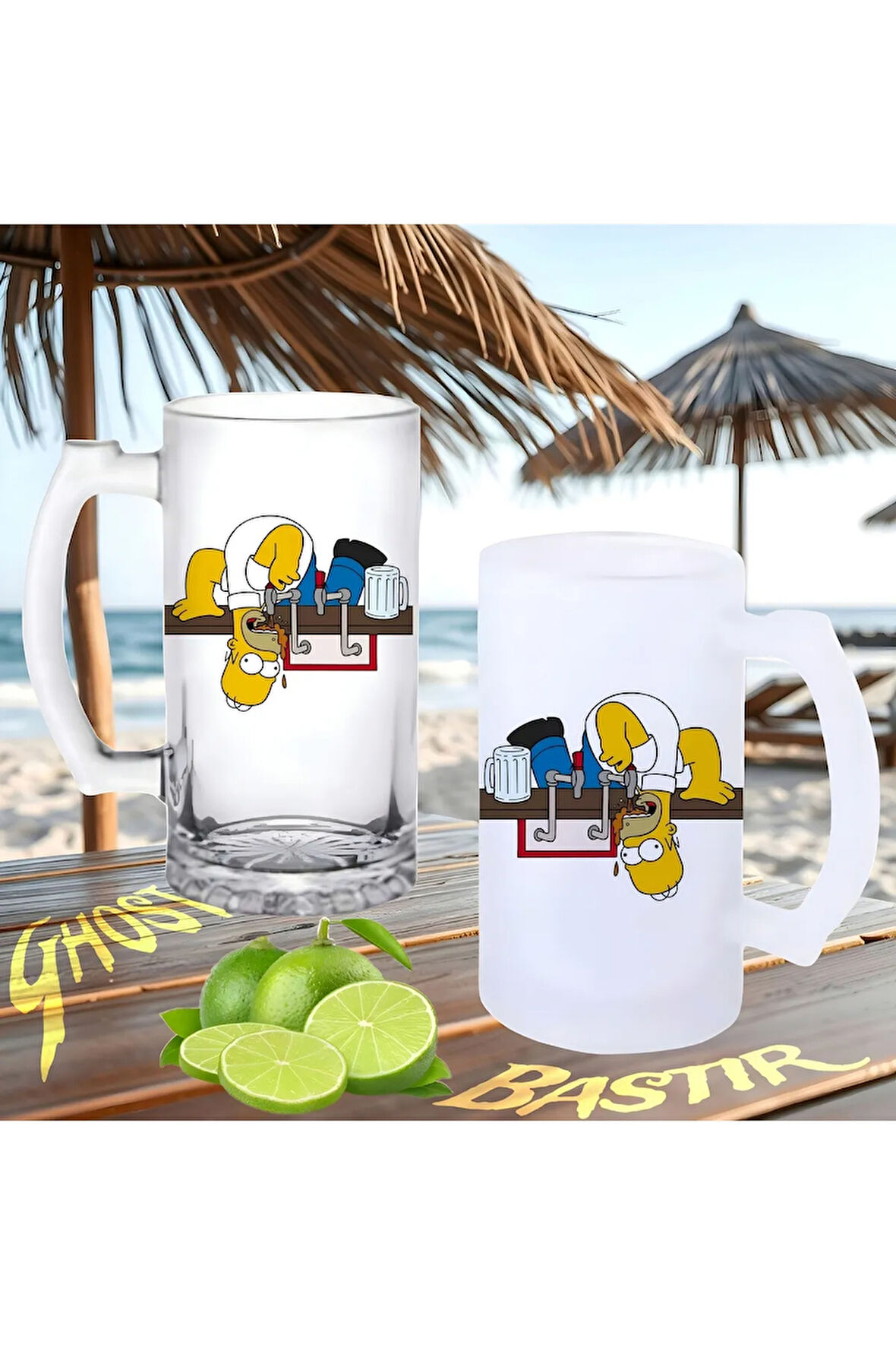 Baba Simpson buzlu ya da buzsuz bira bardağı
