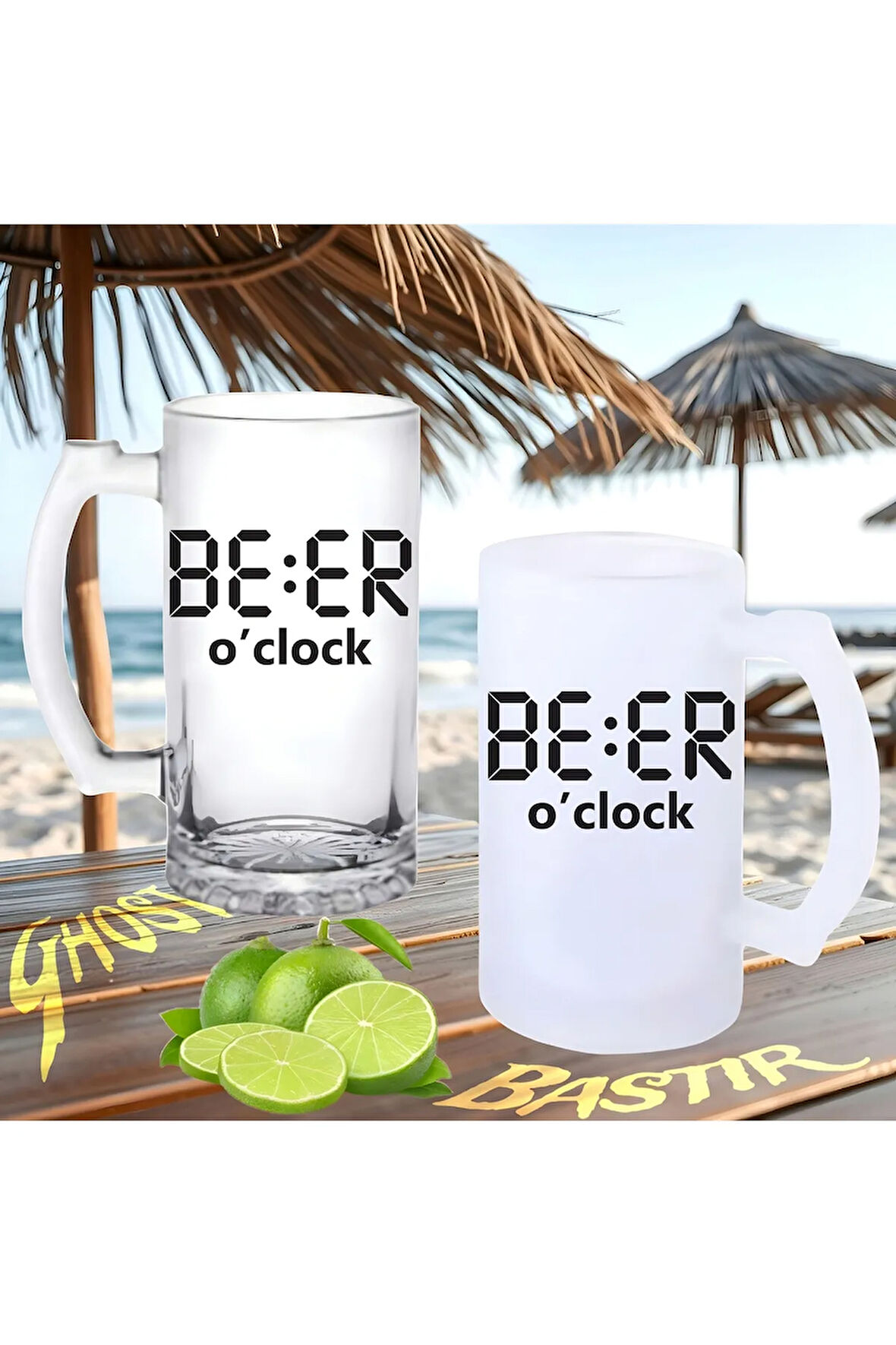 Bira saati buzlu ya da buzsuz bira bardağı