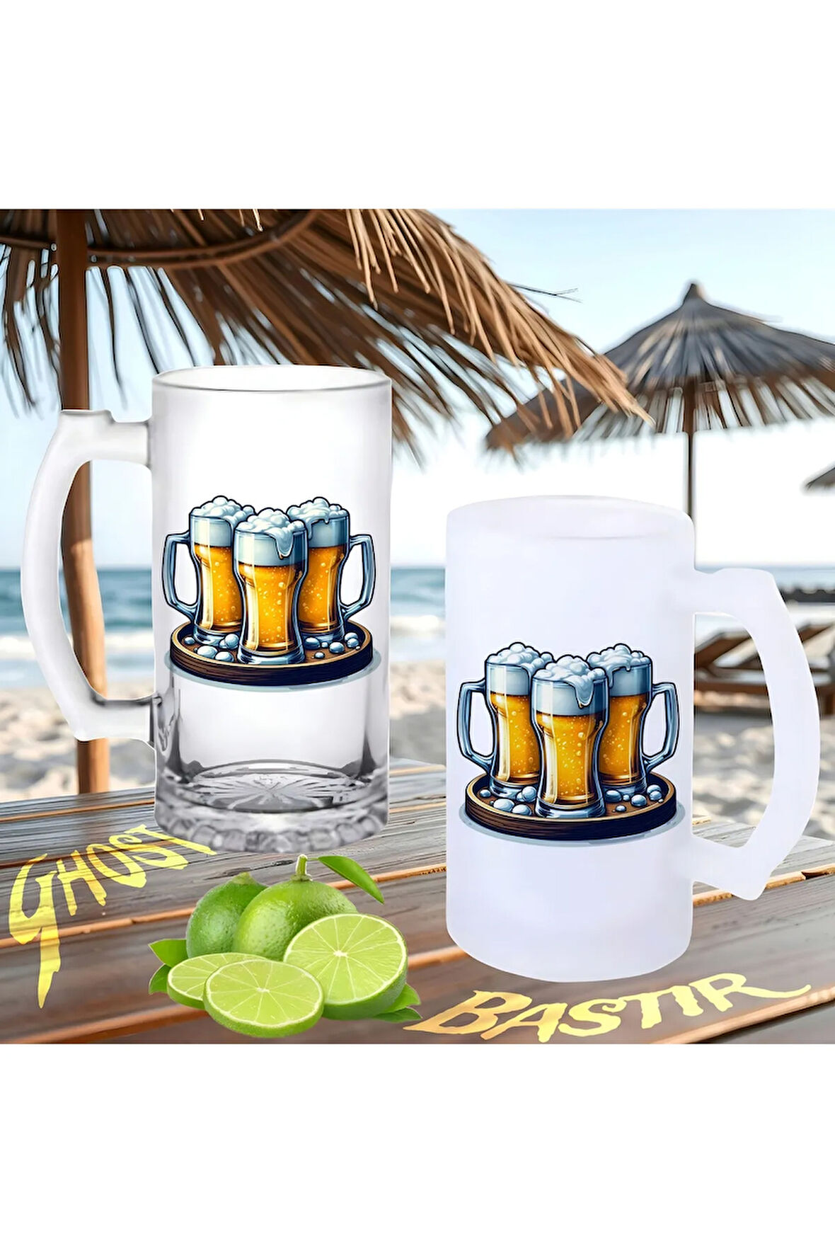 Bira tepsisi buzlu ya da buzsuz bira bardağı