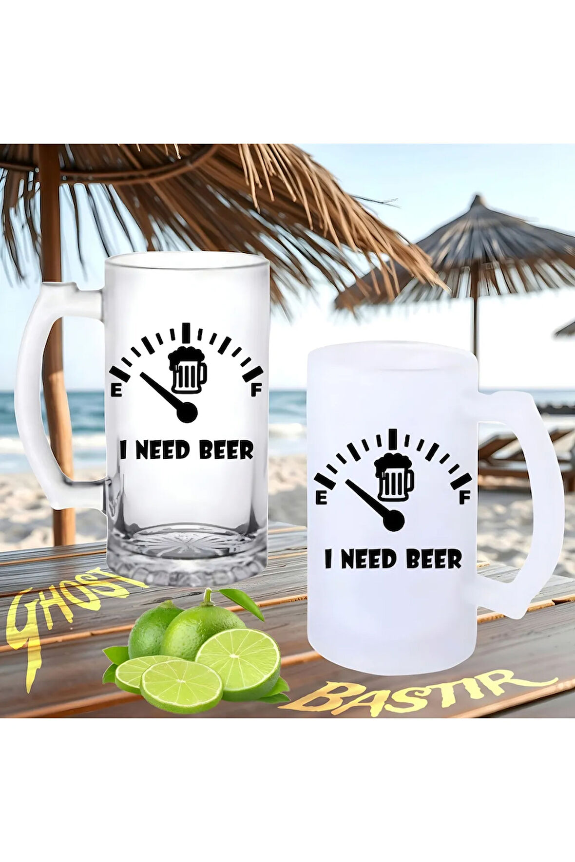 Bira sayacı buzlu ya da buzsuz bira bardağı