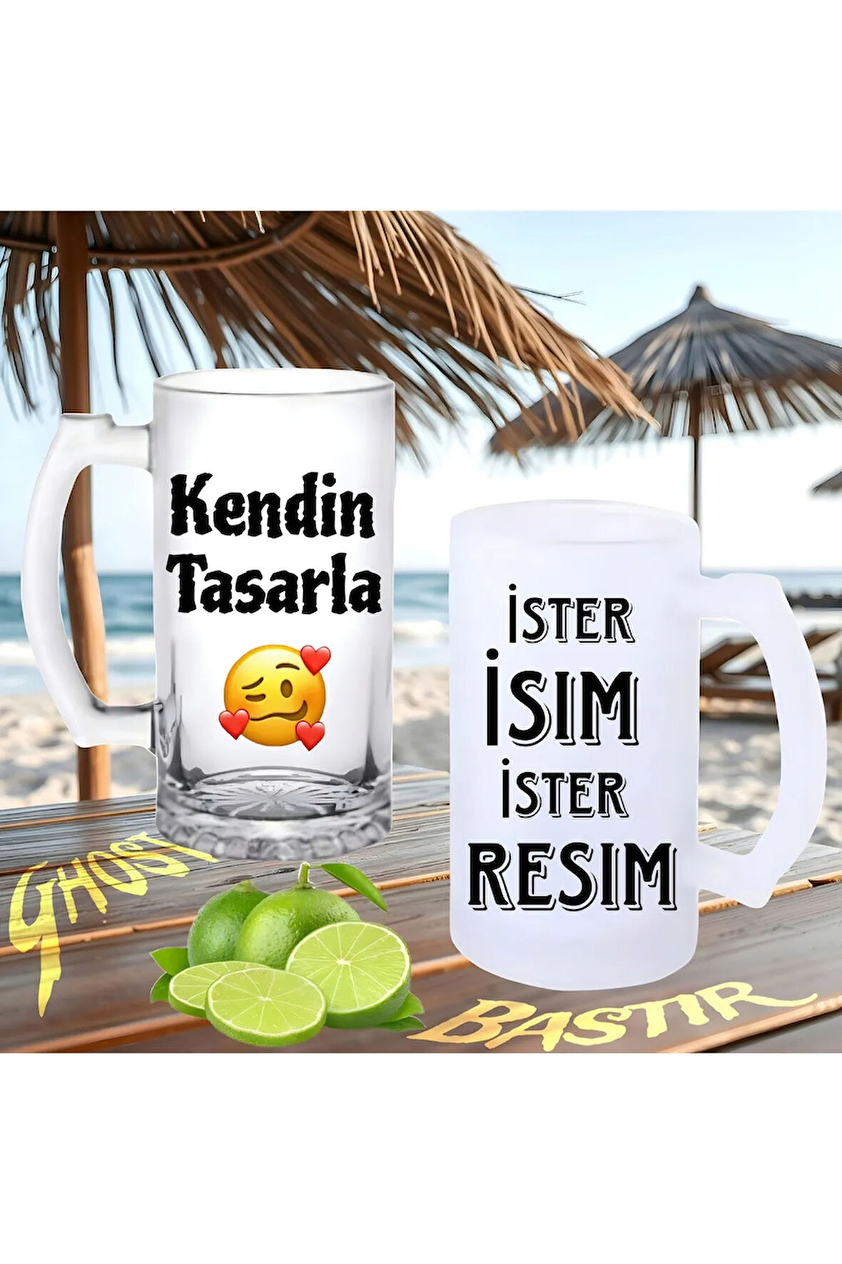 Kendin tasarla buzlu ya da buzsuz bira bardağı