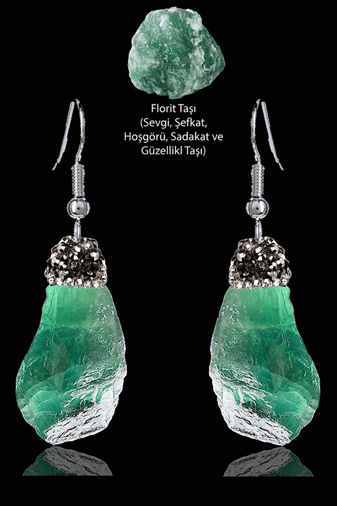 Sertifikalı Zirkon Taşlı Model Ham İşlenmemiş Florit Taşı Küpe