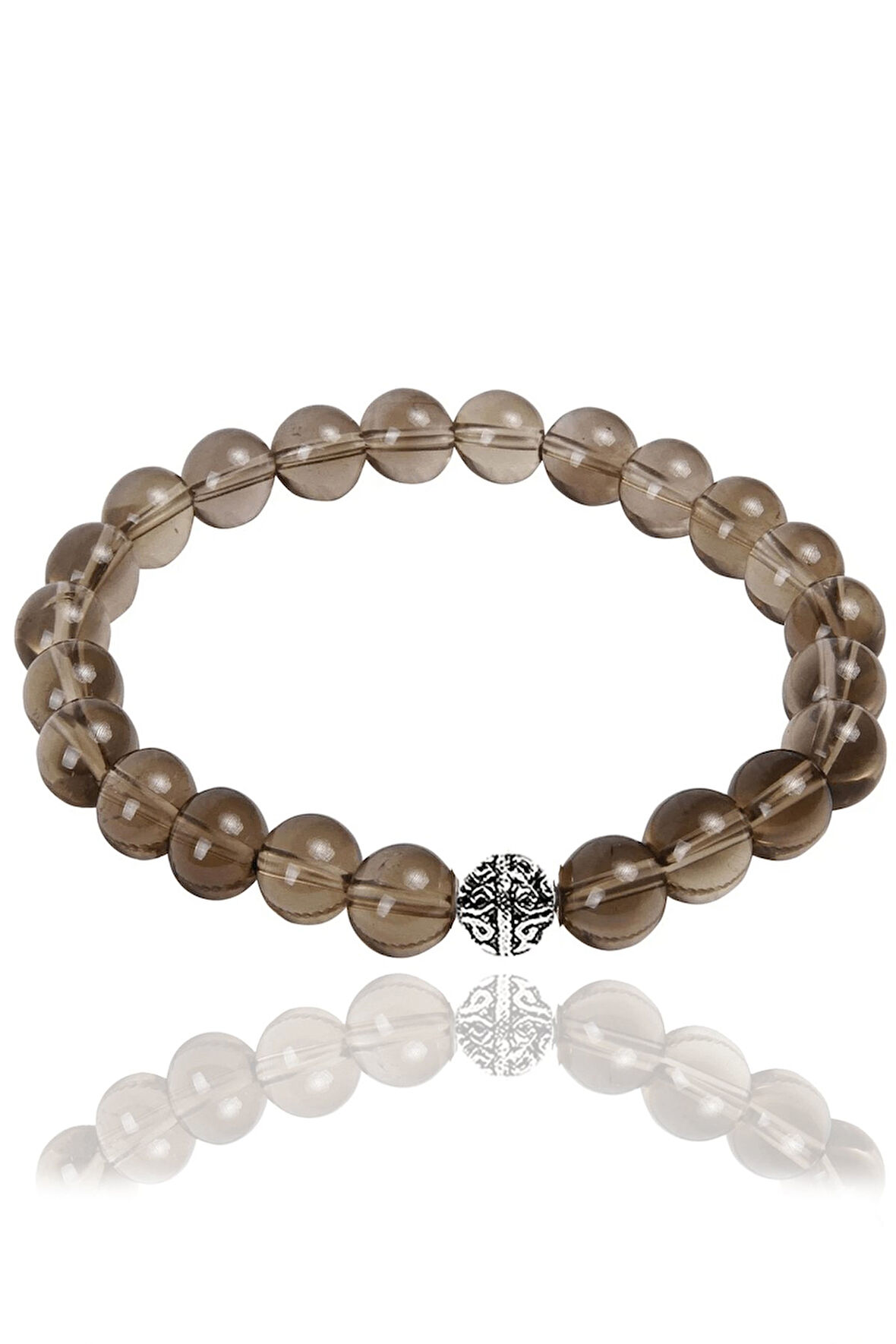 Sertifikalı Dumanlı Kuvars Taşı Bileklik - Gümüş Aparatlı