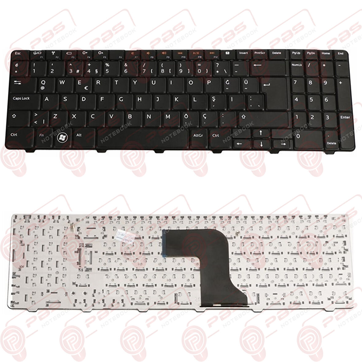 Dell NSK-DRASW 01, NSK-DRASW 0T, V110525AK1, V110525AS1 Uyumlu Klavye Tuş Takımı Tuş Seti Siyah Türkçe