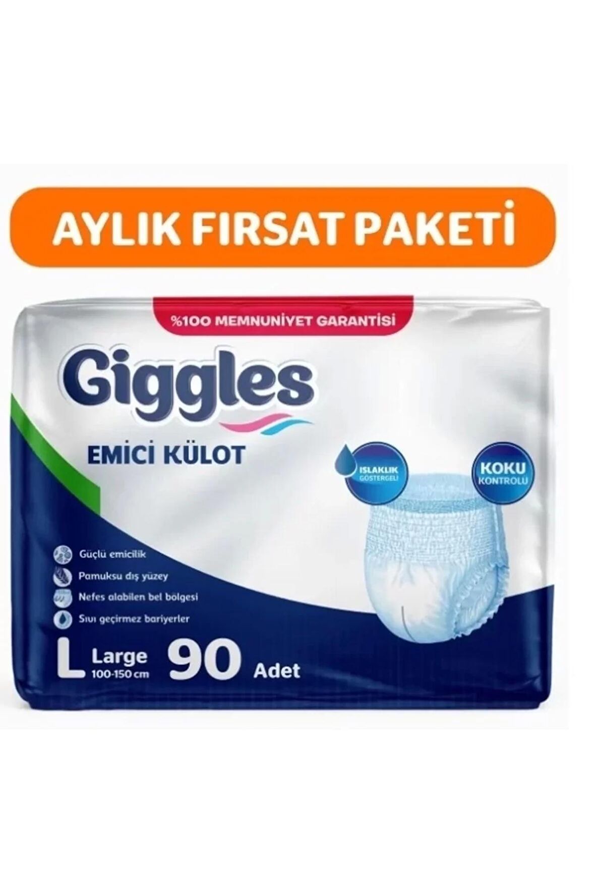 Yetişkin Emici Külot Large 30'lu 3 Paket 90 Adet