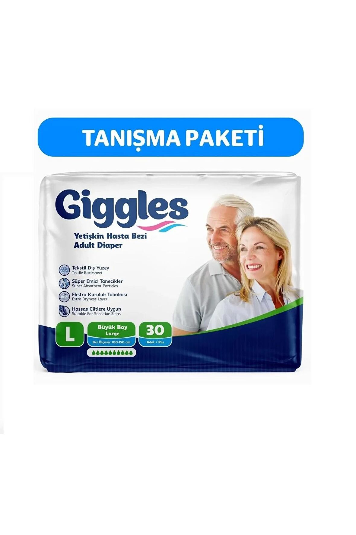 Yetişkin Bel Bağlamalı Hasta Bezi Large 30'lu 1 Paket 30 Adet