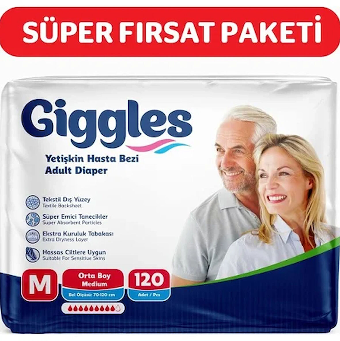 GİGGLES BELBANTLI CIRTLI HASTA BEZİ 30'LU 4 PAKET 