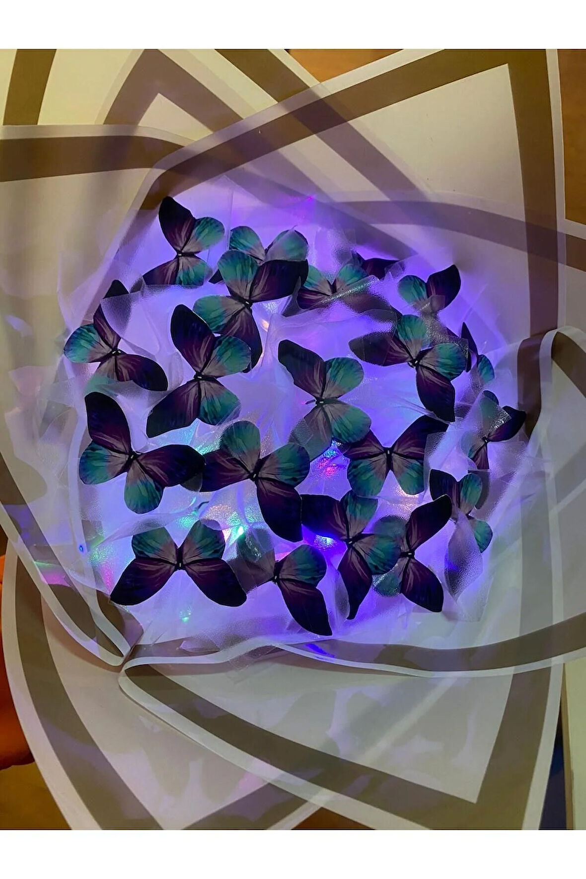 MAVİ -MOR KELEBEK BUKETİ