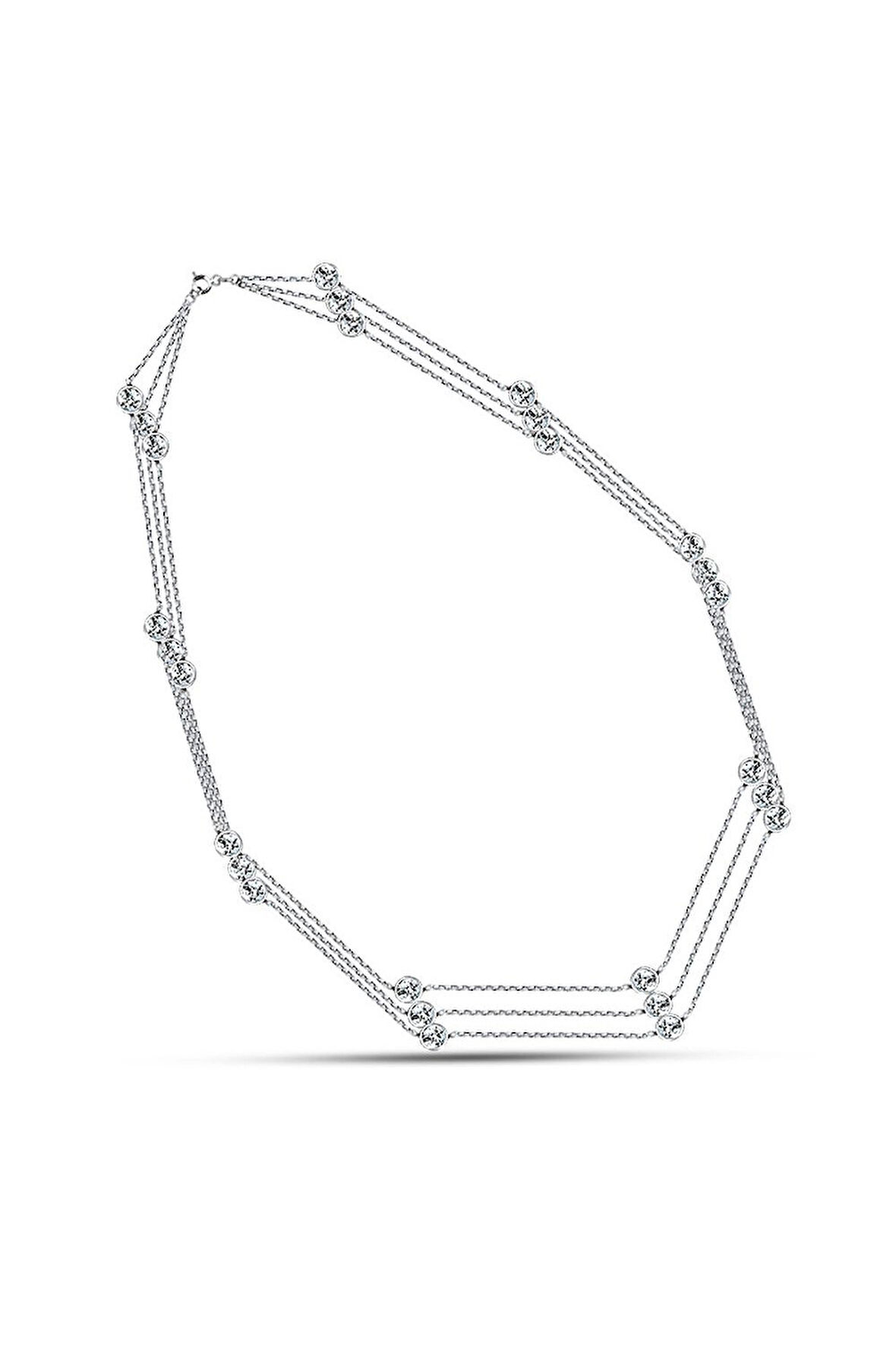 925 Ayar Altın Kaplamalı Gümüş Şelale Kolye (GK00142)