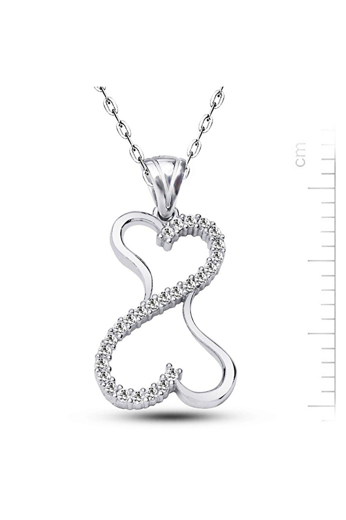 925 Ayar Altın Kaplamalı Gümüş Kalpten Kalbe Kolye (GK00170)