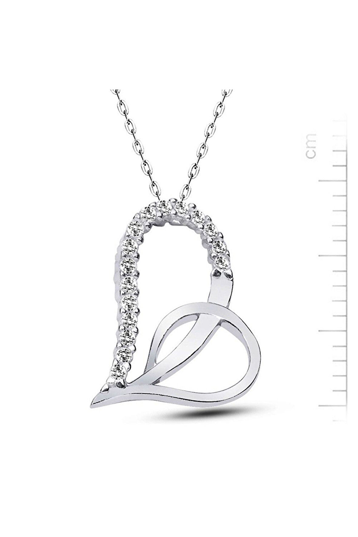 925 Ayar Altın Kaplamalı Gümüş Kalp Kolye (GK00174)