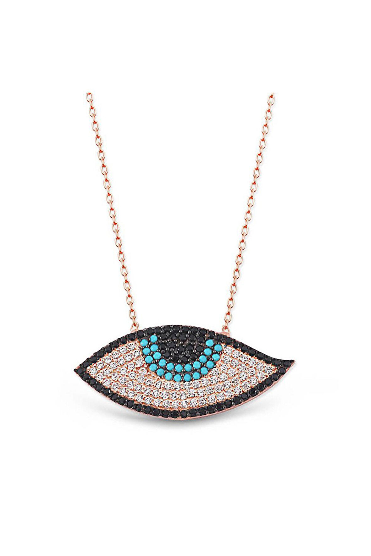 925 Ayar Mavi Göz Gümüş Kolye (GK00428)