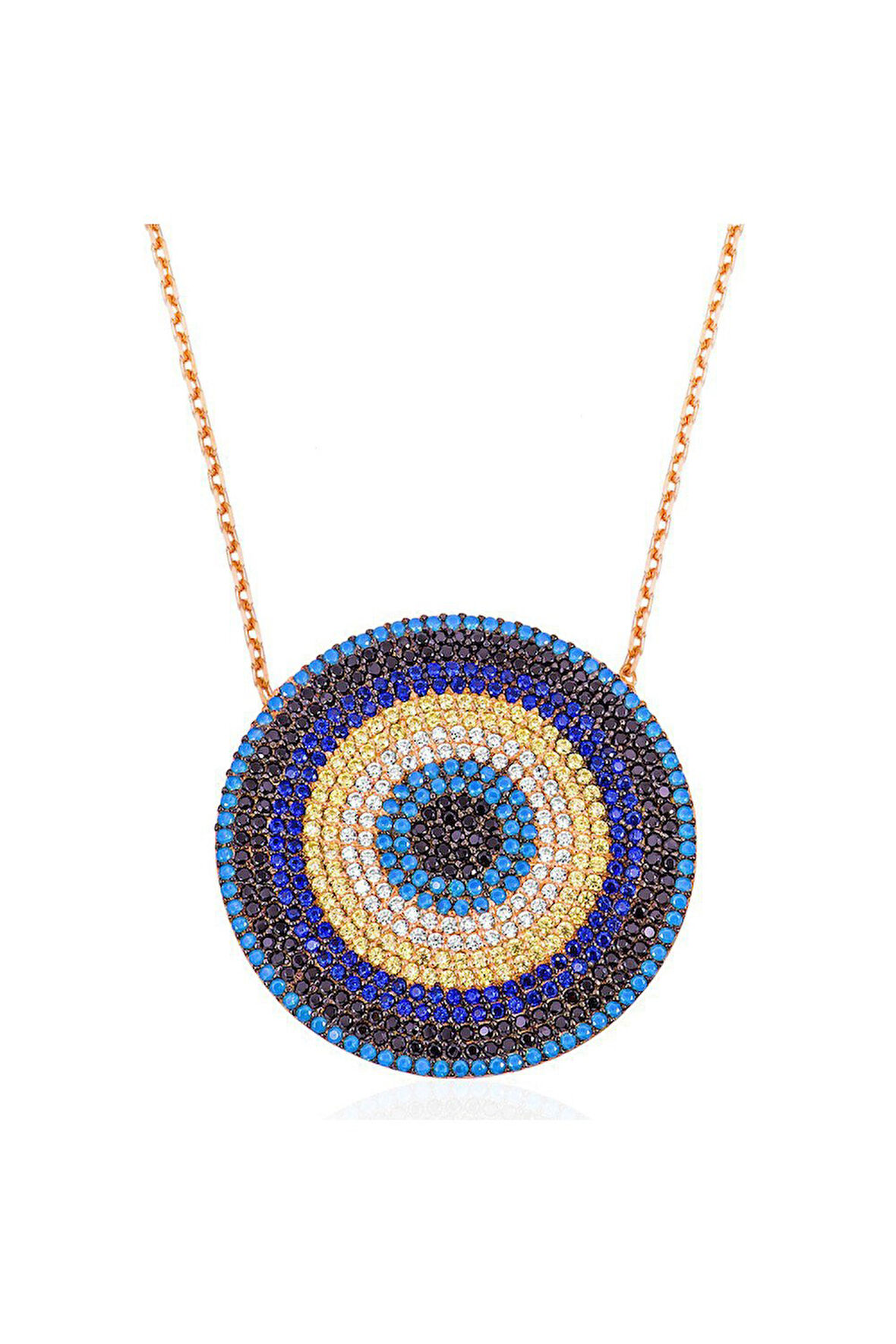 925 Ayar Büyük Nazarlı Gümüş Kolye (GK00440)