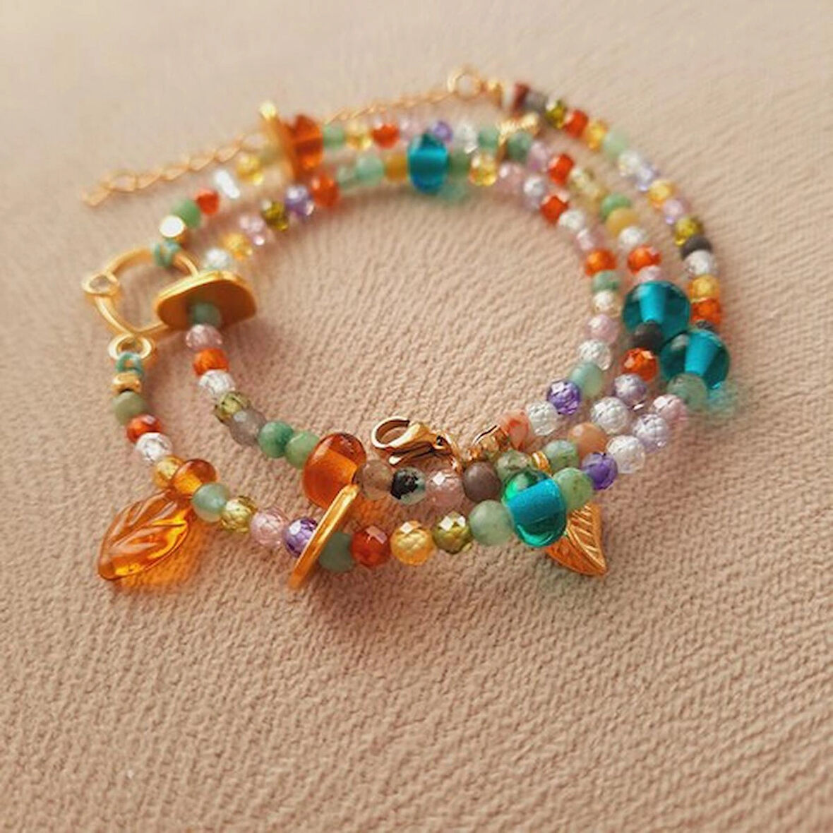 Gökkuşağı Zirkonyum Murano Özel Tasarım Kolye