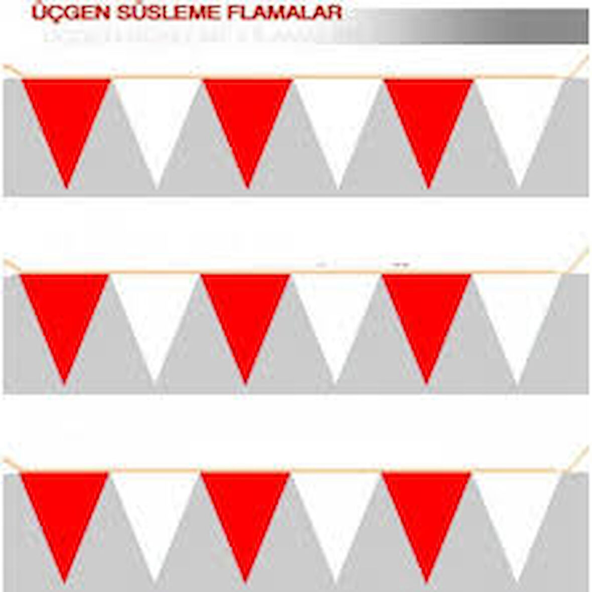 Kırmızı Beyaz-Üçgen Flama 18x20 cm