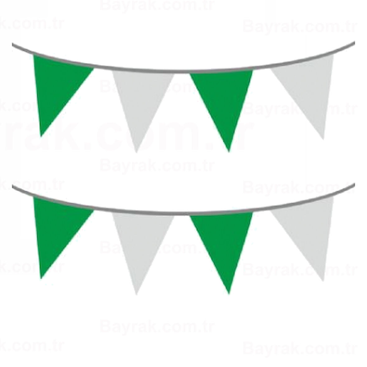 Yeşil Beyaz Üçgen Flama 18x20 cm