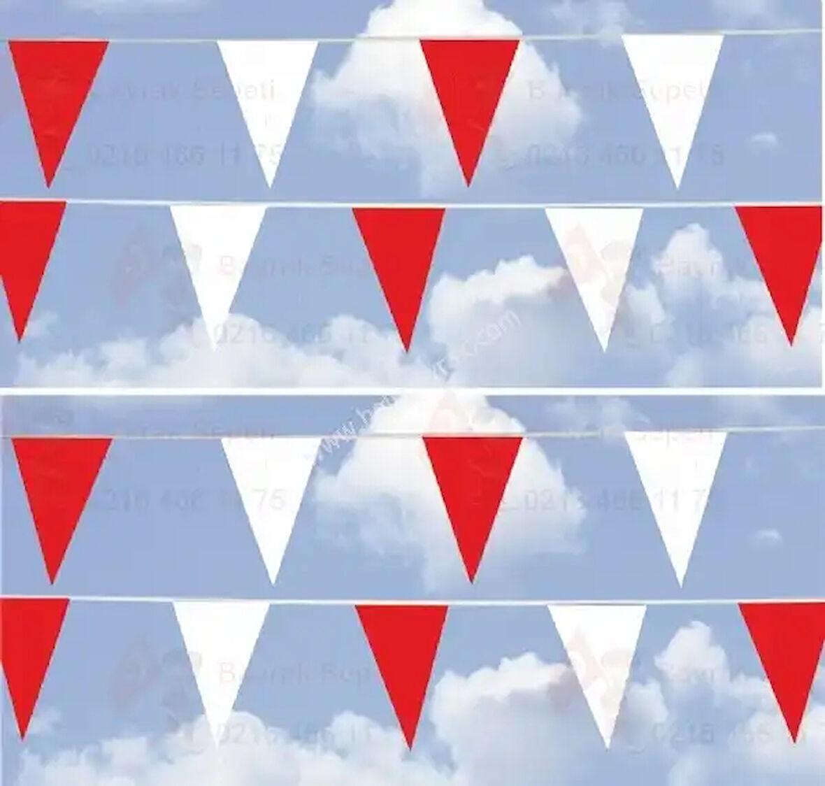 Kırmızı Beyaz üçgen Flama 23x28 cm