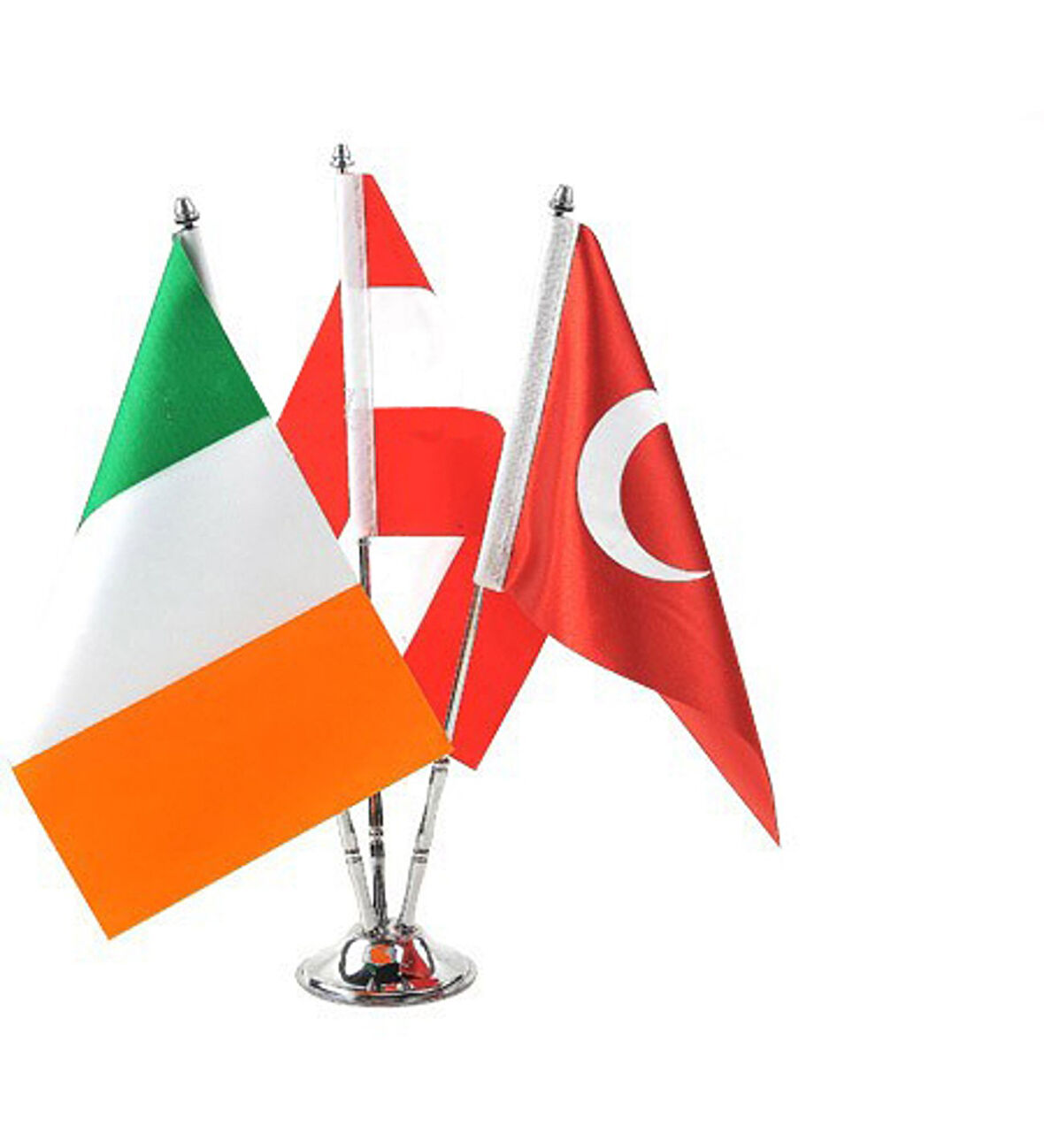 Krom Üçlü (3lü) Devlet Masa Bayrağı