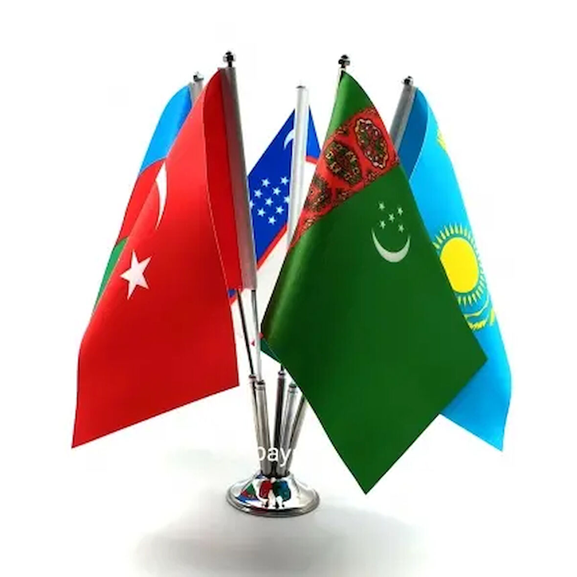 Krom Beşli (5li) Dünya Ülkeleri Masa Bayrağı
