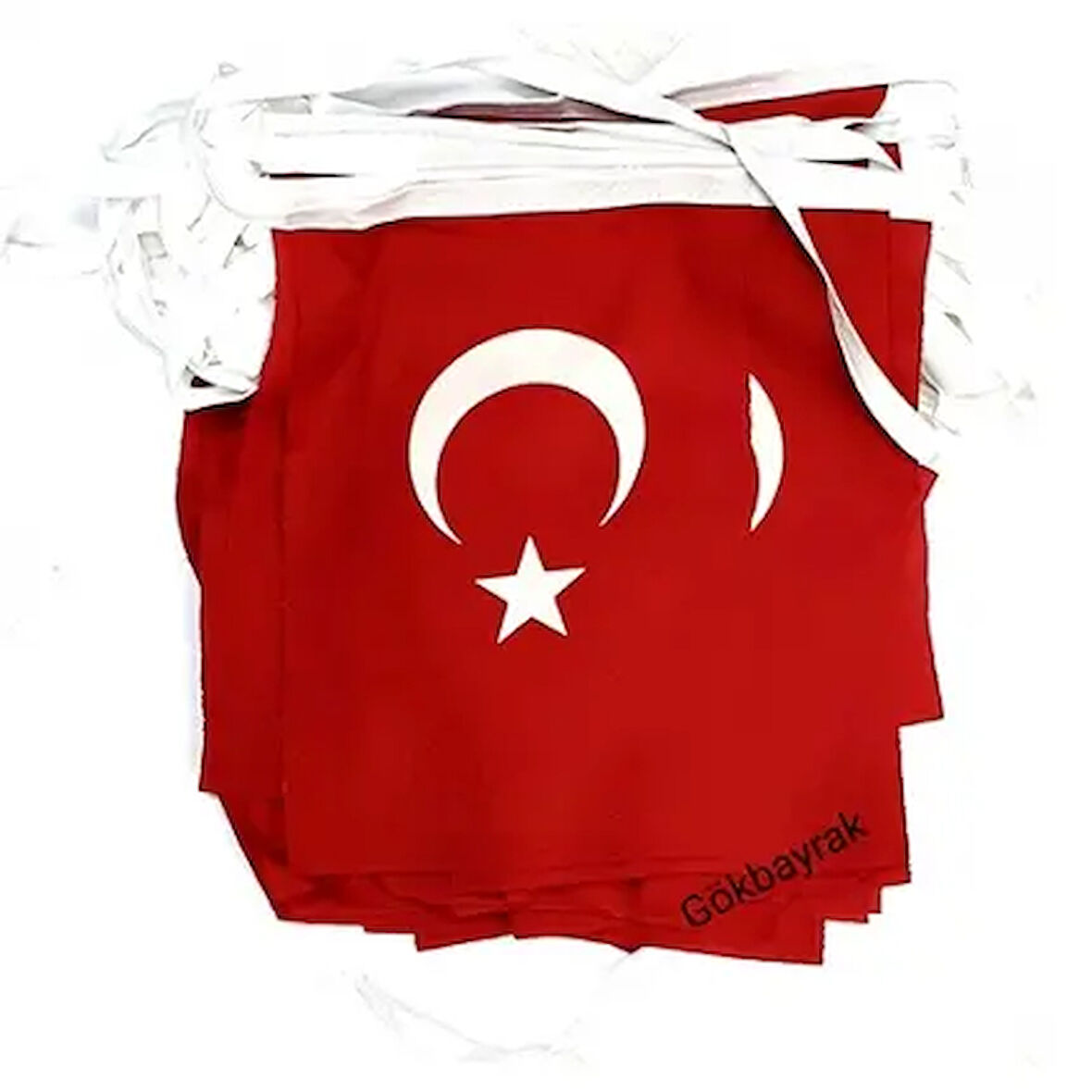 İpe Dizili Kumaş Bayrak 20x30 cm