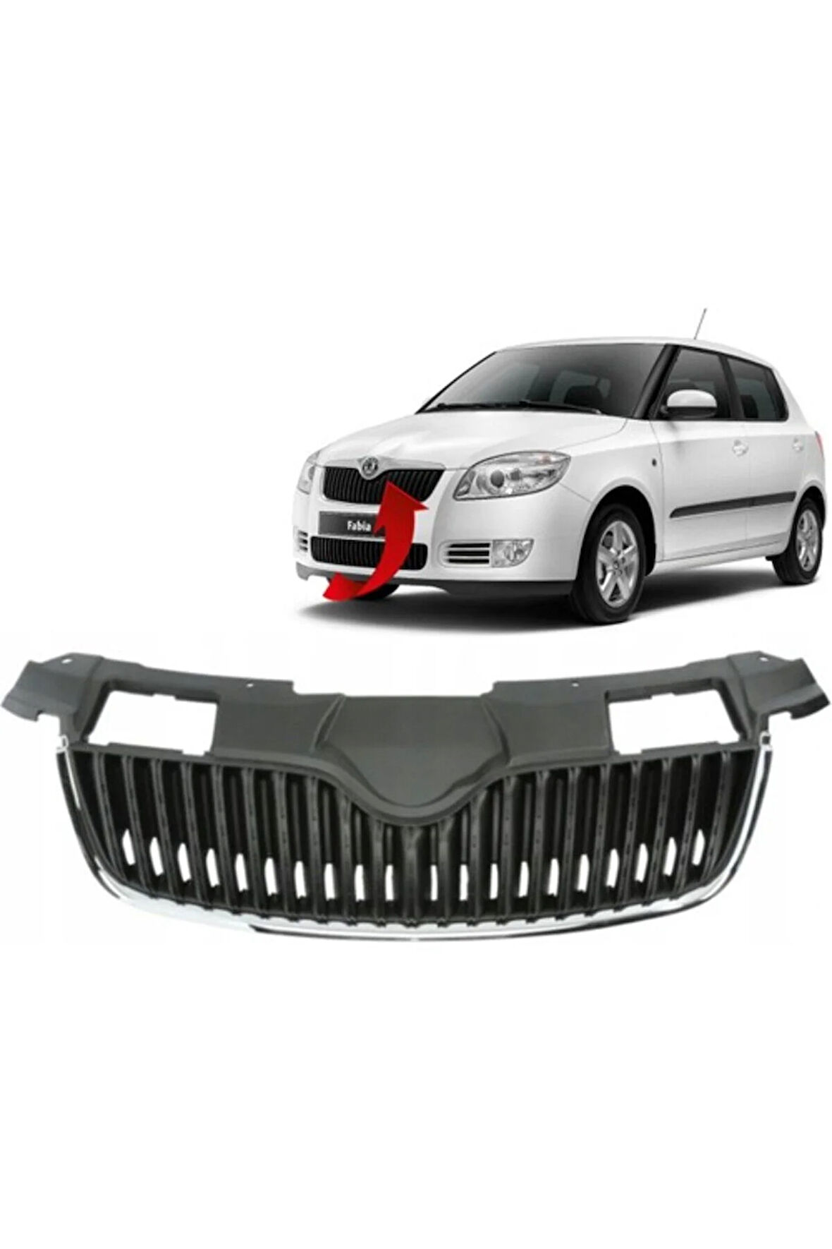 Skoda Fabia Ön Panjur Krom Çerceve 2007-2010 5J0853668B