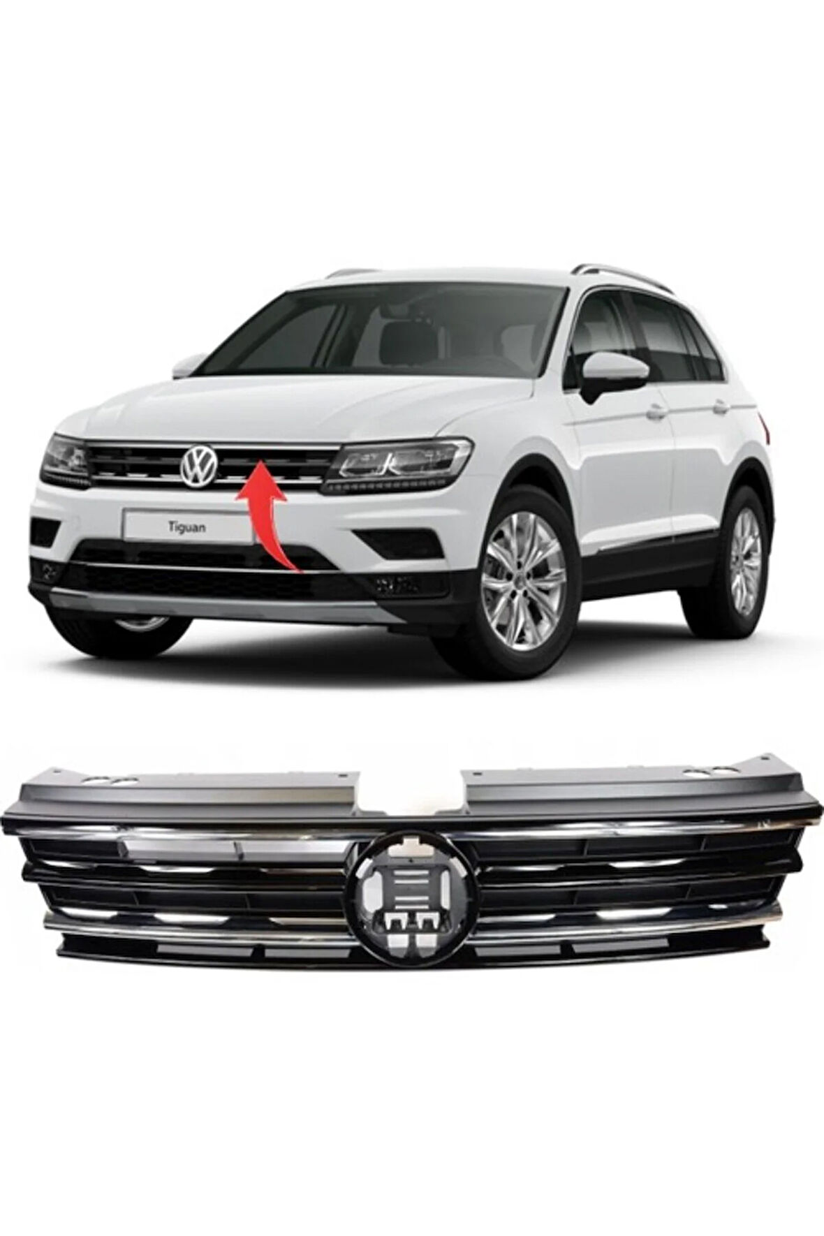Vw Tiguan Ön Panjur Kromlu 2017 Sonrası 5NA853651B