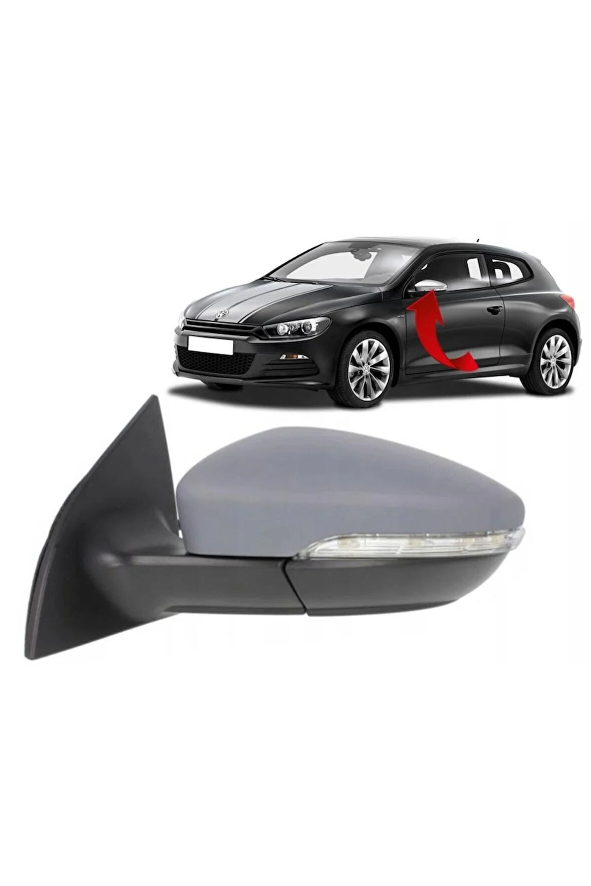 291425 Scirocco Sol Ayna Komple Katlamalı Çevre Aydınlatmalı 9 Pin 1K8857507Q- 2009-2017