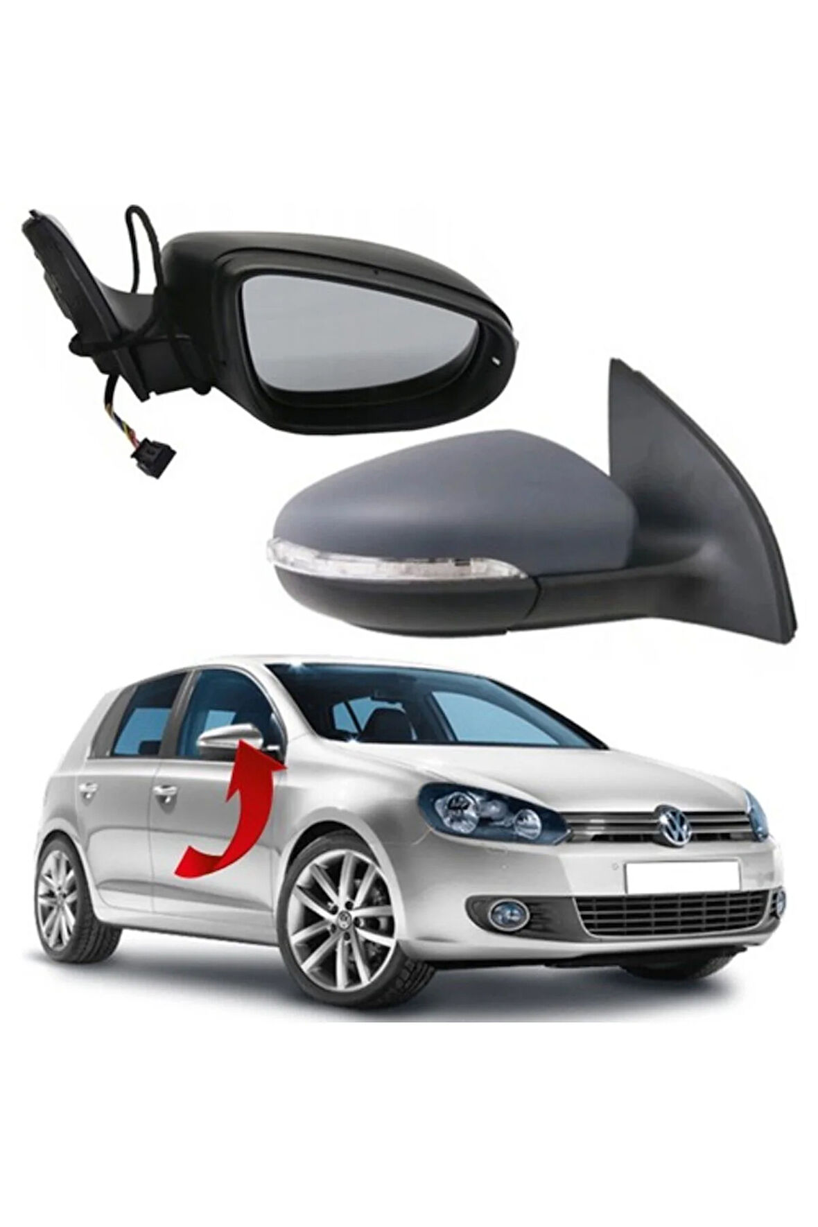 Vw Golf 6 Sağ Ayna Komple 2009-2012 5K0857508AD