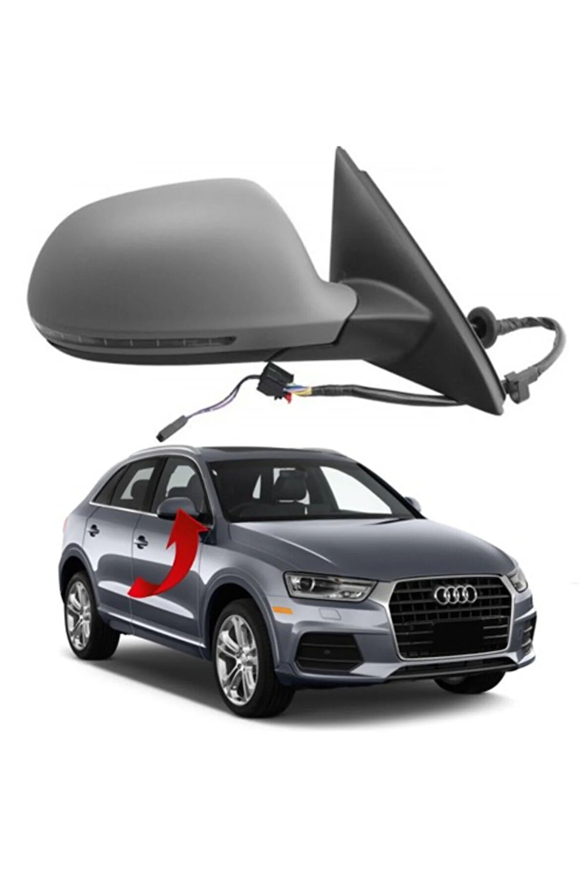 Audi Q3 Sağ Ayna Komple 2012-2015 8U1857410G