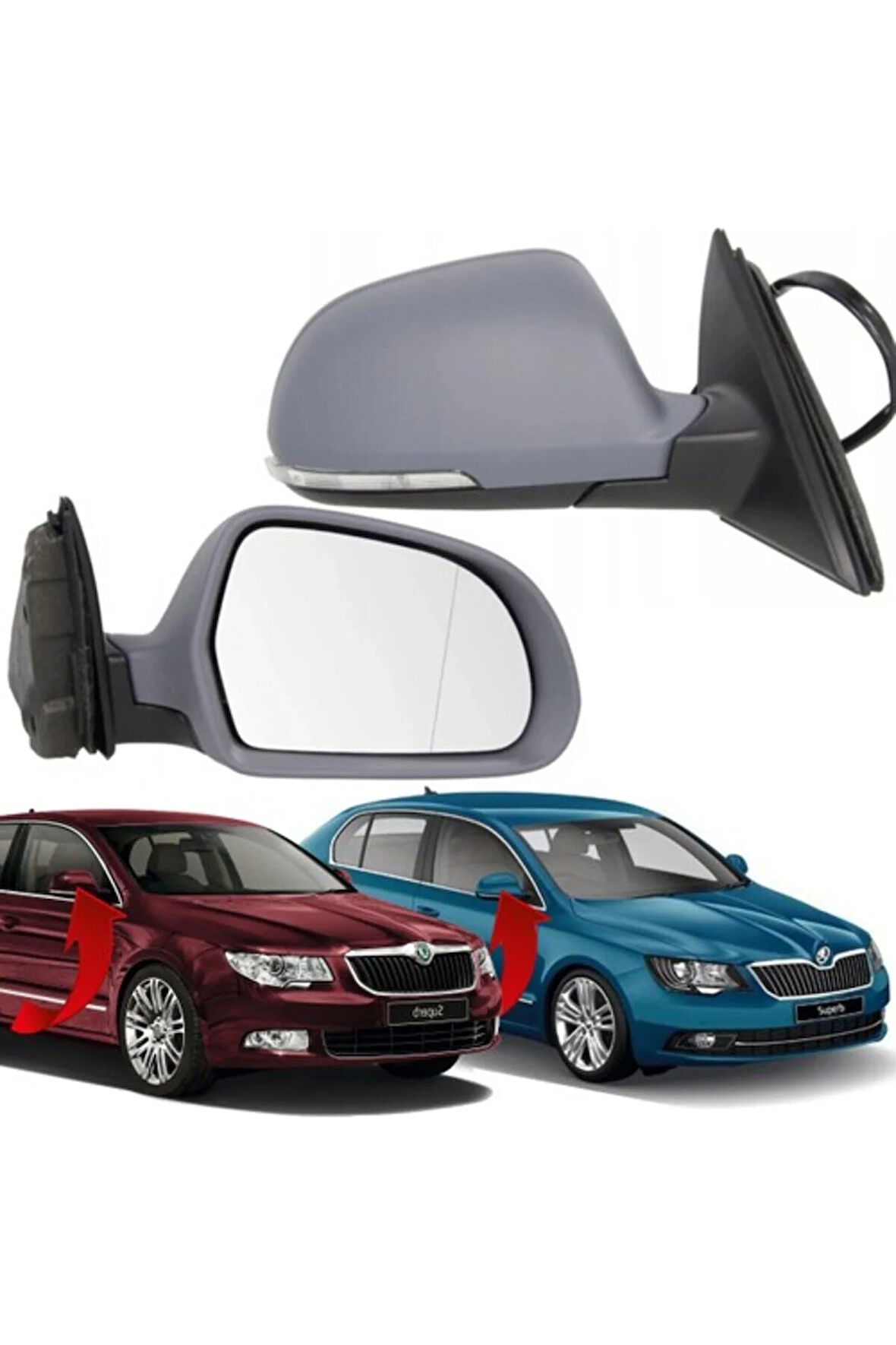 Skoda Superb Sağ Ayna Komple 6 Pin 2008-2015 3T1857508BH