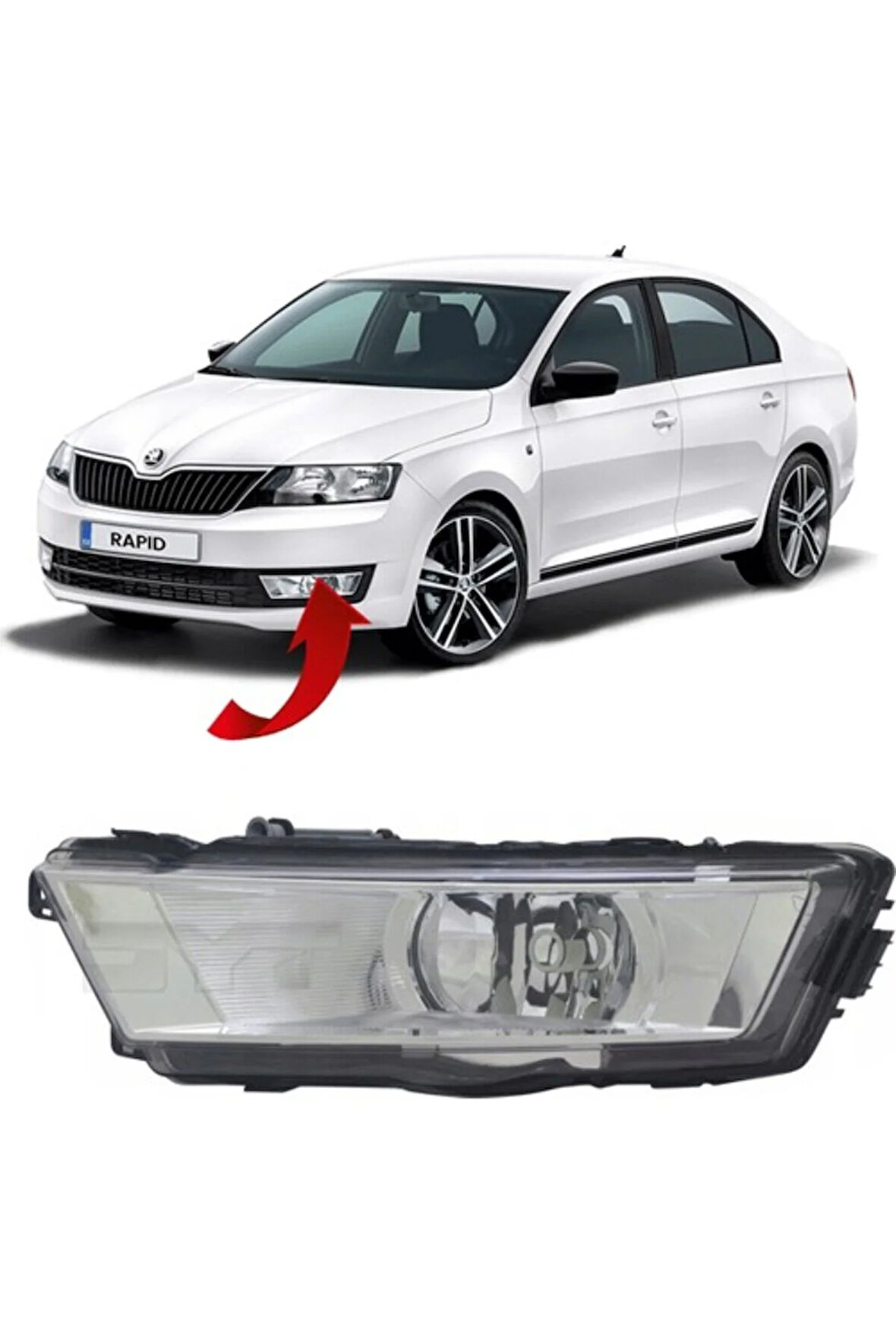 Skoda Rapid Sol Sis Farı Beyaz 2013-2015 5JA941701