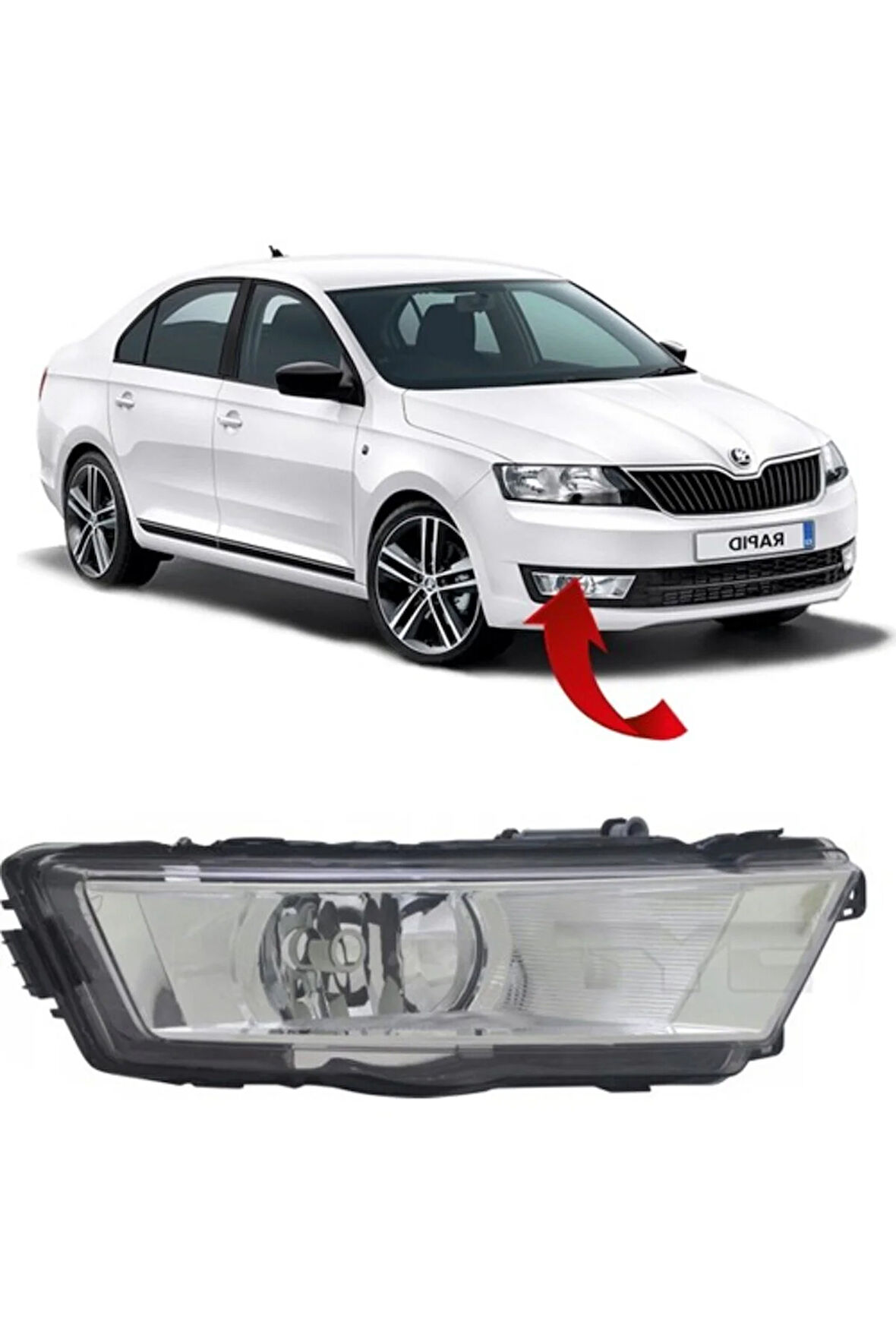 Skoda Rapid Sağ Sis Farı Beyaz 2013 Sonrası 5JA941702