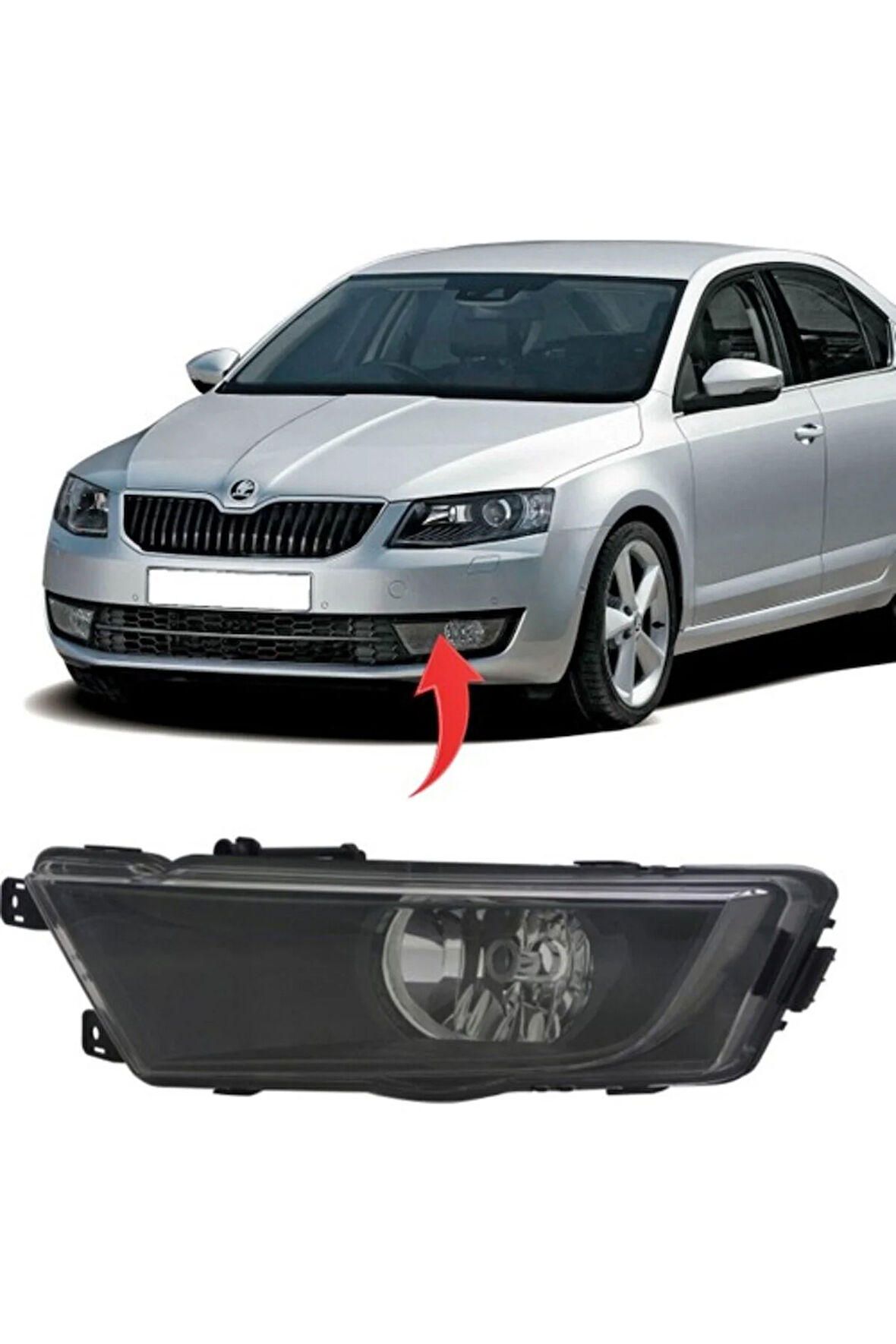 Skoda Octavia Sol Sis Farı Siyah 2013-2017 5E0941701C