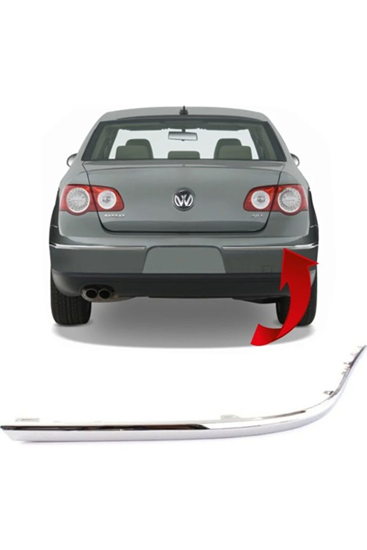 Vw Passat B6 Sağ Arka Tampon Nikelajı 2006-2011 3C5807460A