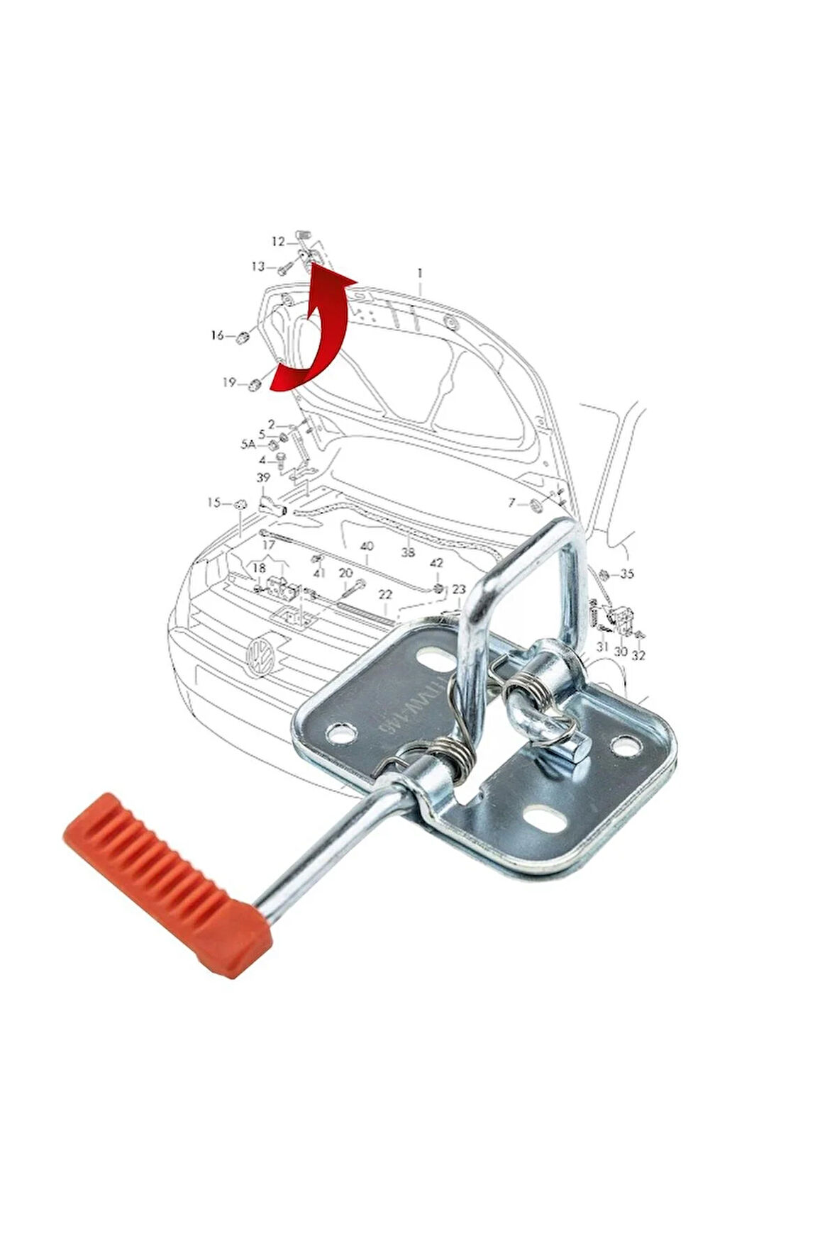 Vw Polo Motor Kaput Üst Kilidi 6R0823186C