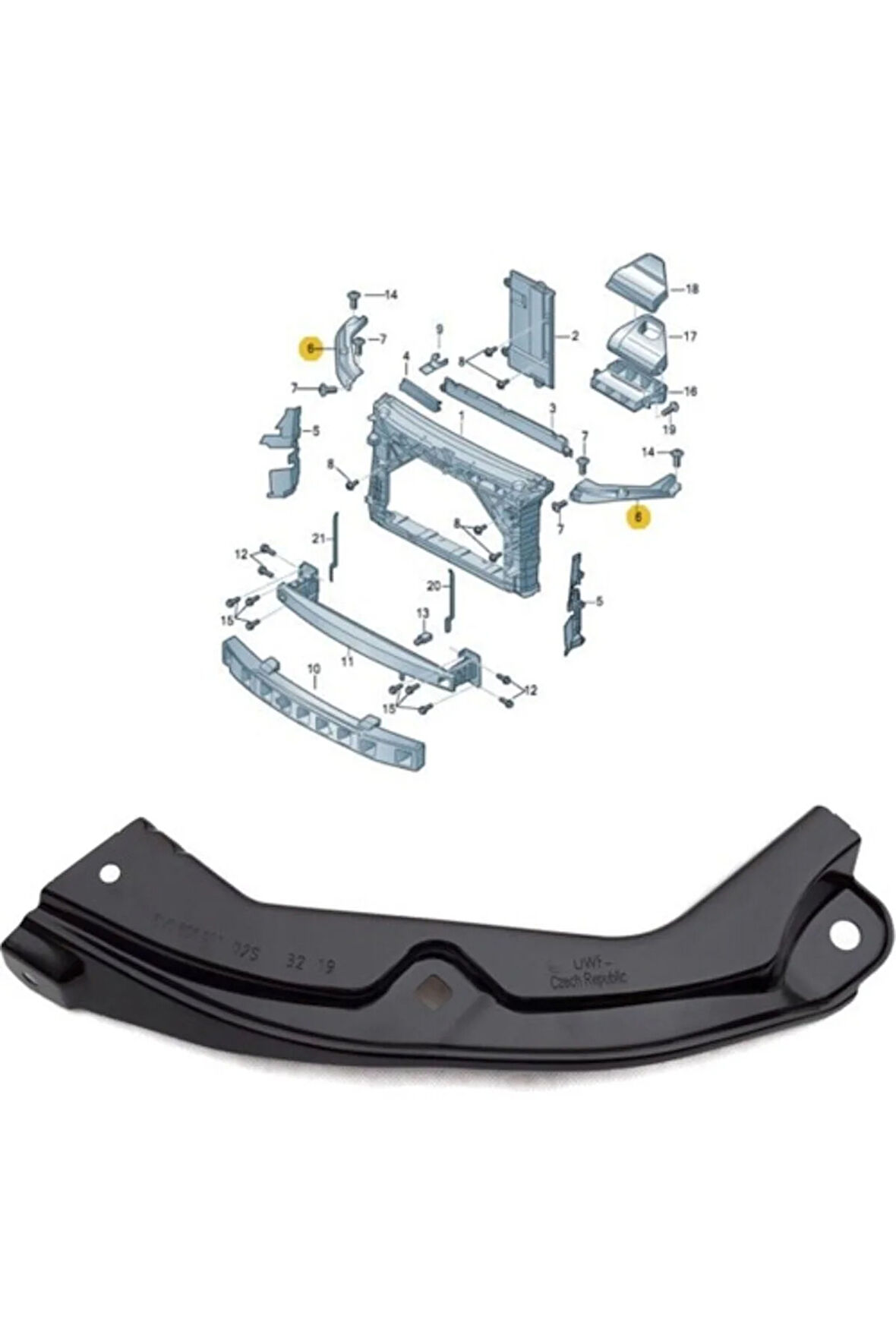 Skoda Fabia 2015-2019 Sol Far Alt Sacı 6V0805931