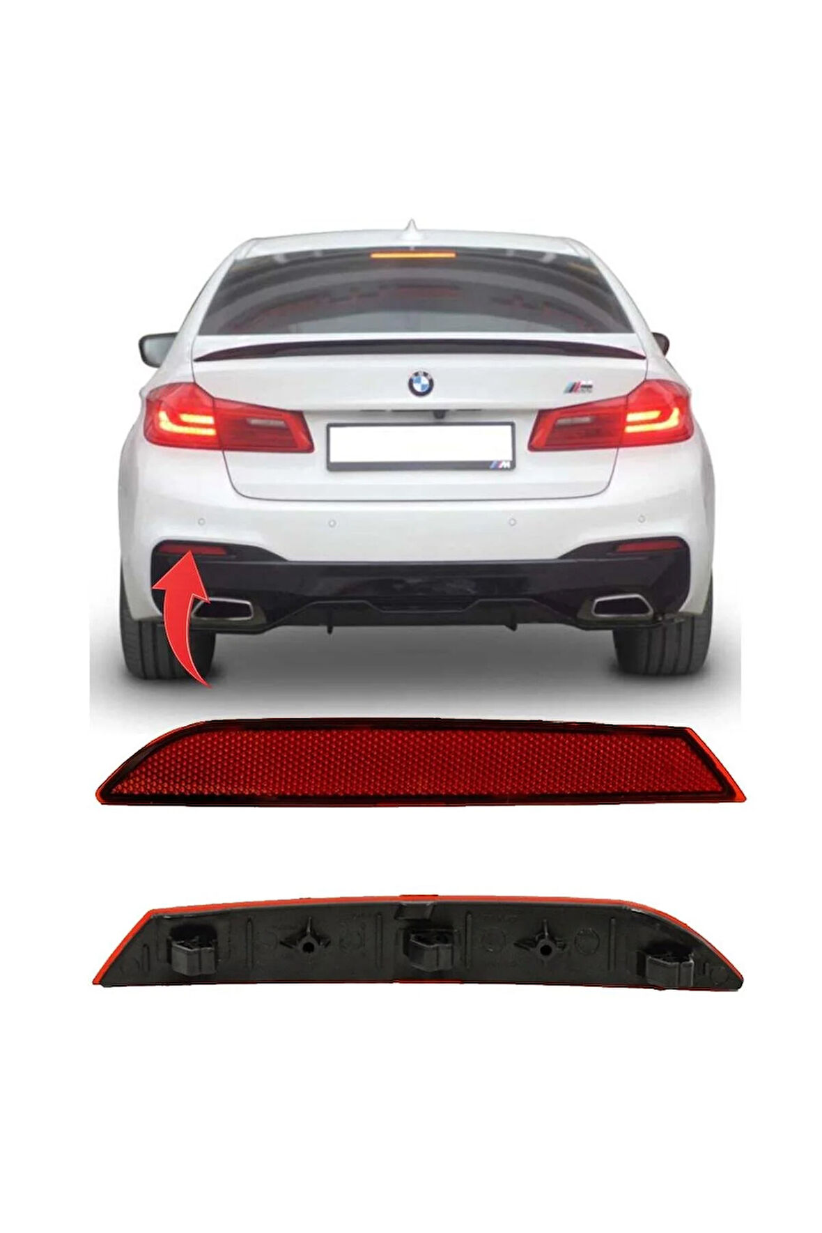 Bmw 5 Serisi G30 Arka Tampon Reflektörü Sol M Paket 2017 Sonrası