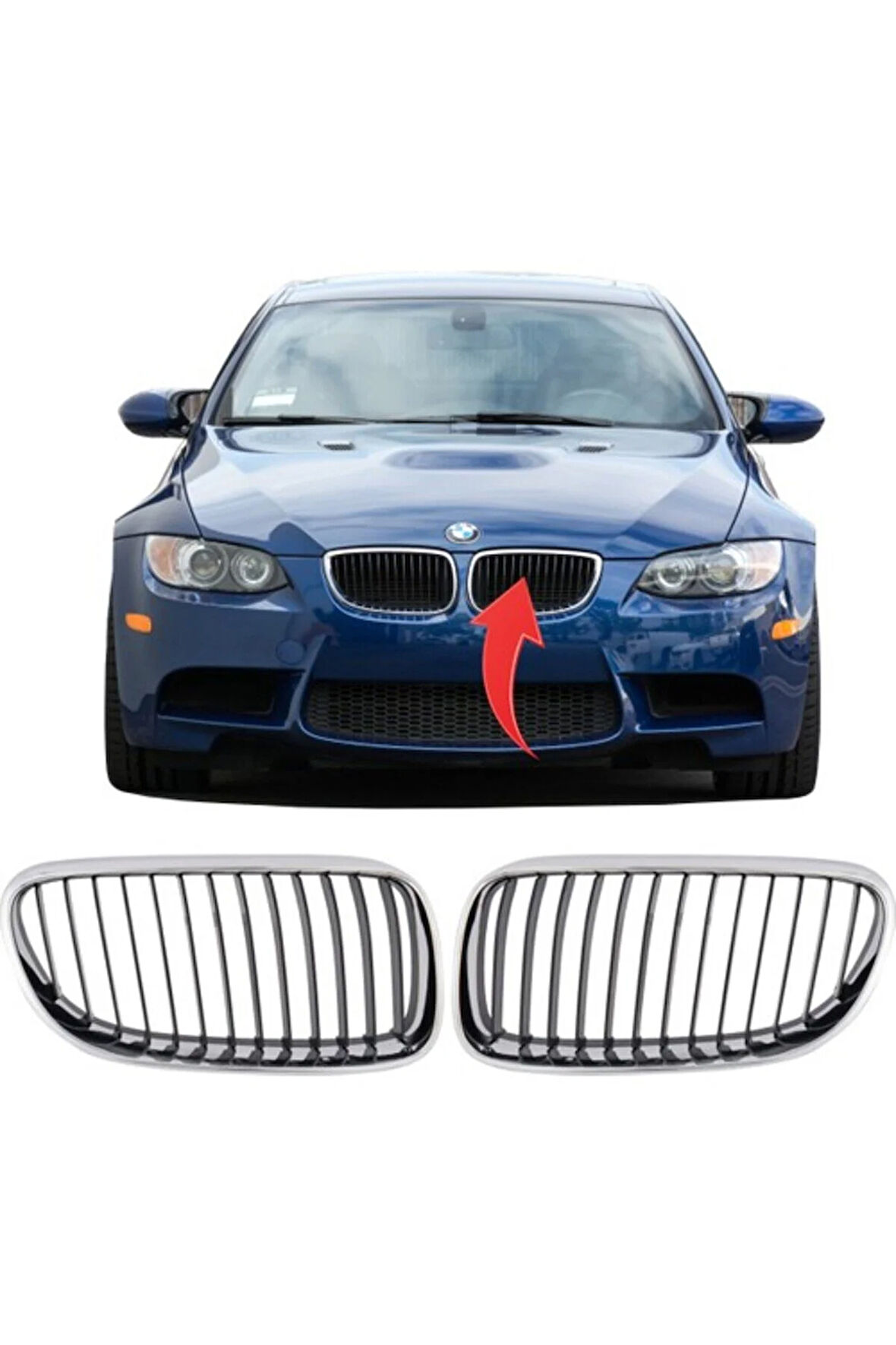 Bmw E92+LCI Ön Panjur Krom Set Siyah 2010-2013 51137254967