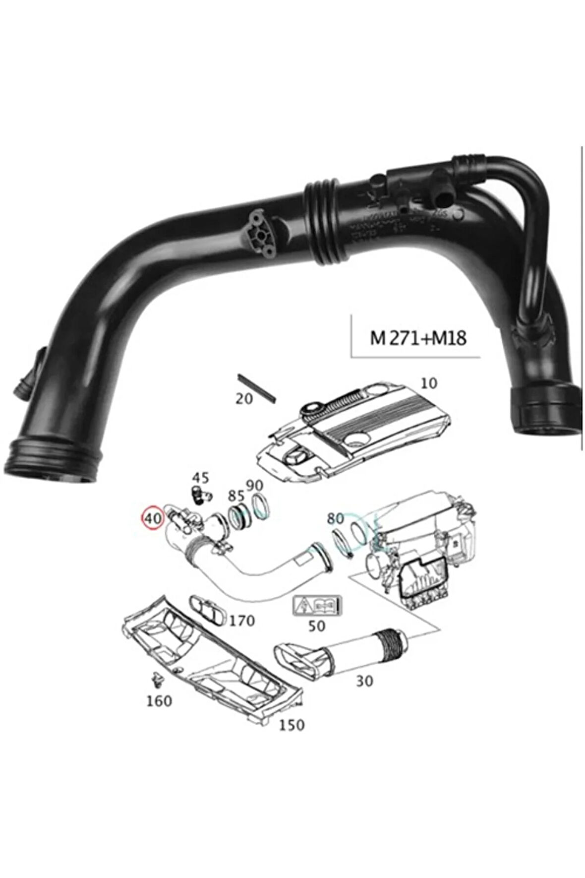 Hava Emıs Hortumu (M271) W204 0814 W212 0916 C207 1016 R172 11