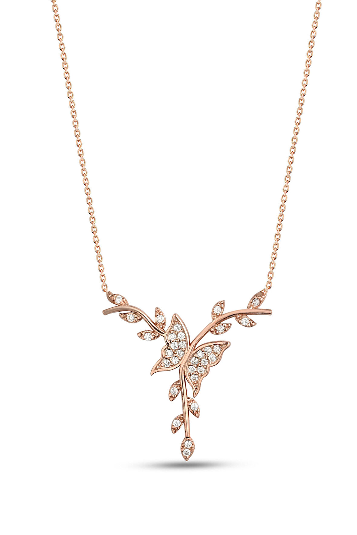 Madam Matmazel Kelebek Gümüş Kadın Kolye, 925 Ayar, Hediye, Saklama Kesesi