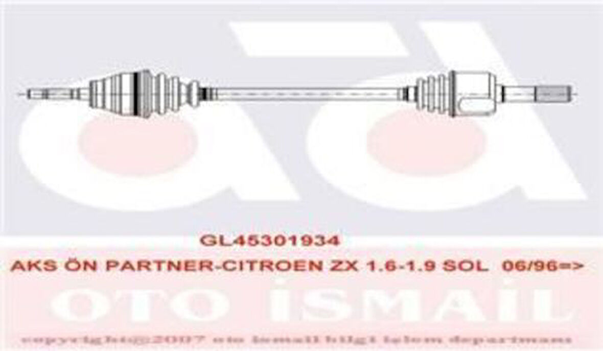 Gkn 301934 Aks Ön Partner-Citroen Z1.6-1.9 Sol 06 96 96171856