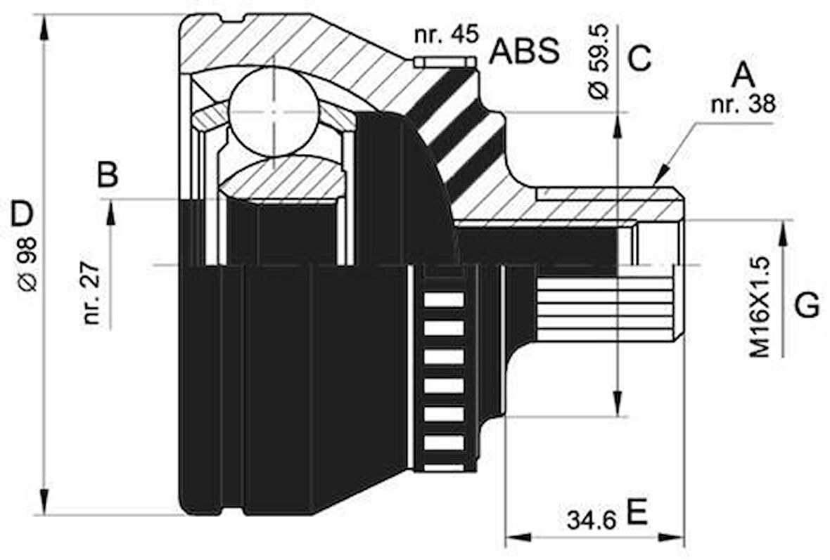 Gkn 305119 Aks Kafası Diş A4 04 ABS'li 8E0498099A