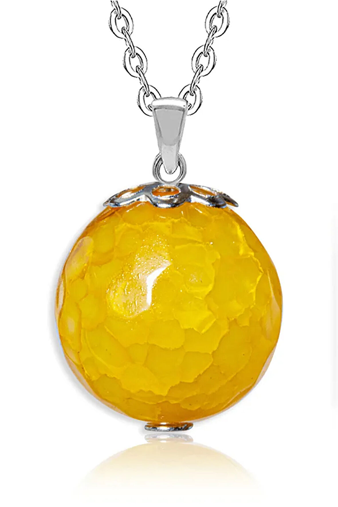 Sertifikalı Doğal Turuncu Akik Taşı Kolye