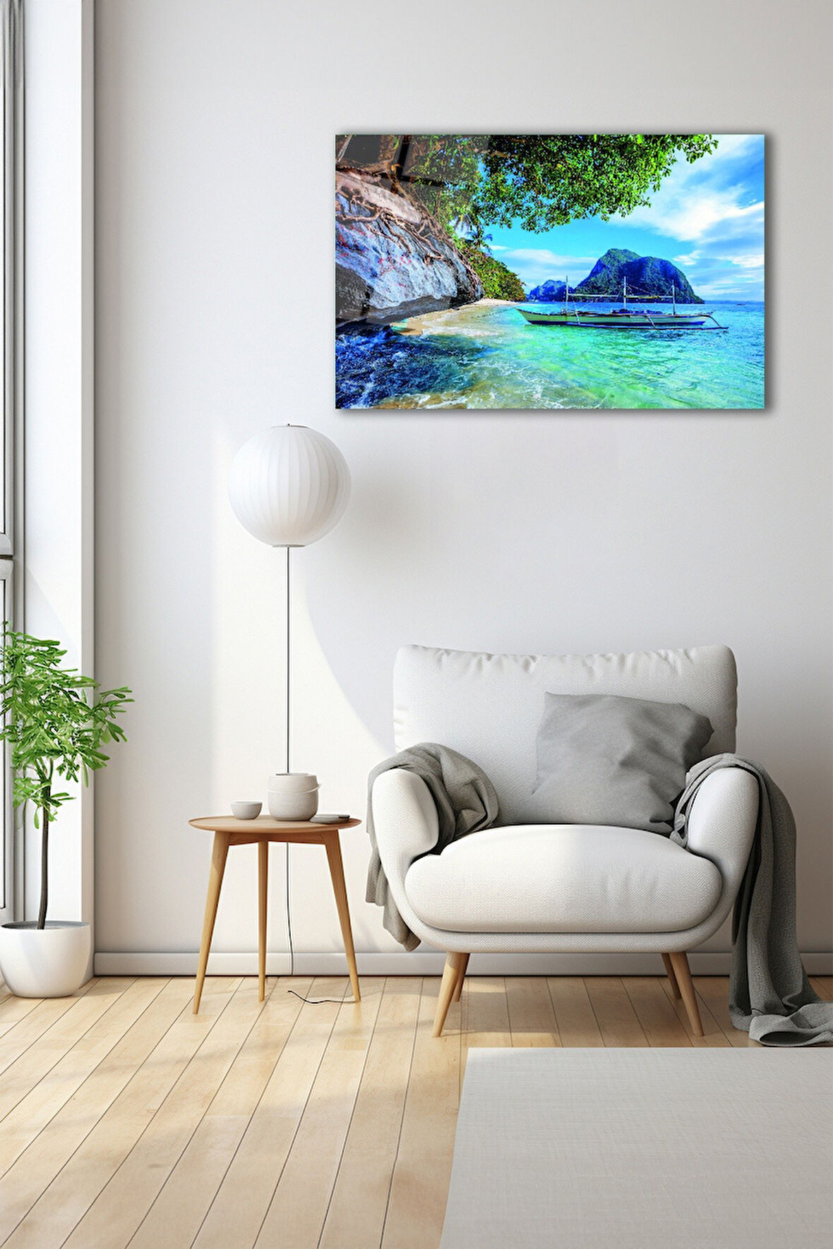 Dekoratif Duvar Tablosu Temperli Cam Tablo 36x23 cm