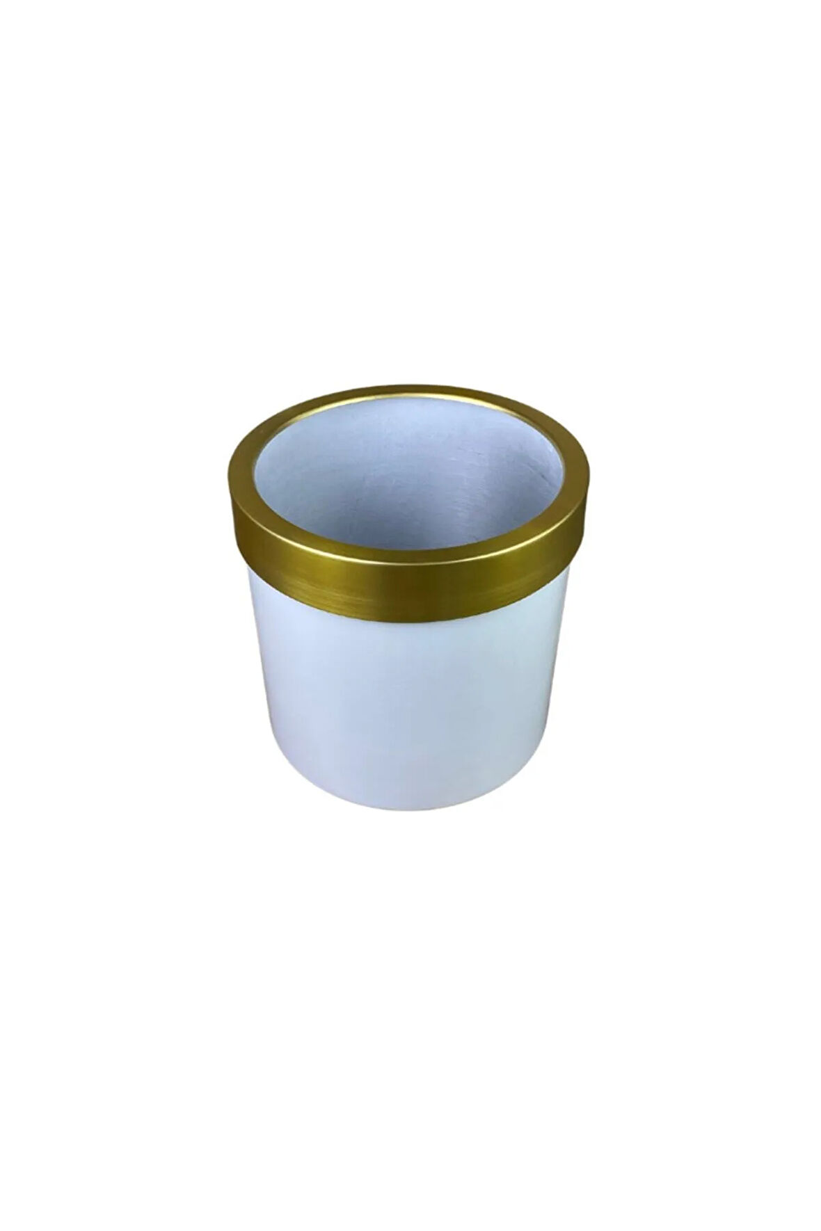 Gold Kemerli 30x30 Beyaz Saksı