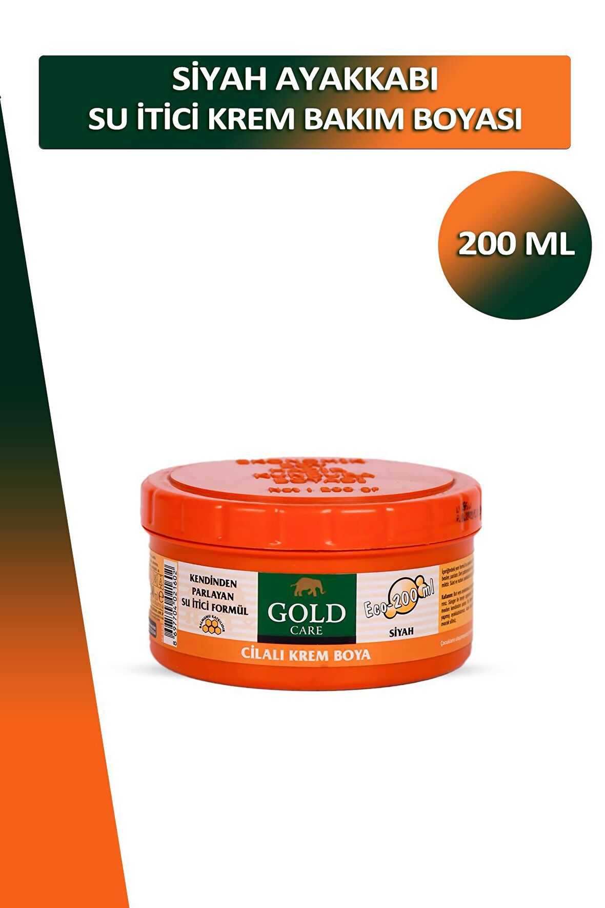 Bağcık + Gold Care Siyah Su İtici Krem Bakım Boyası 200 ML Set