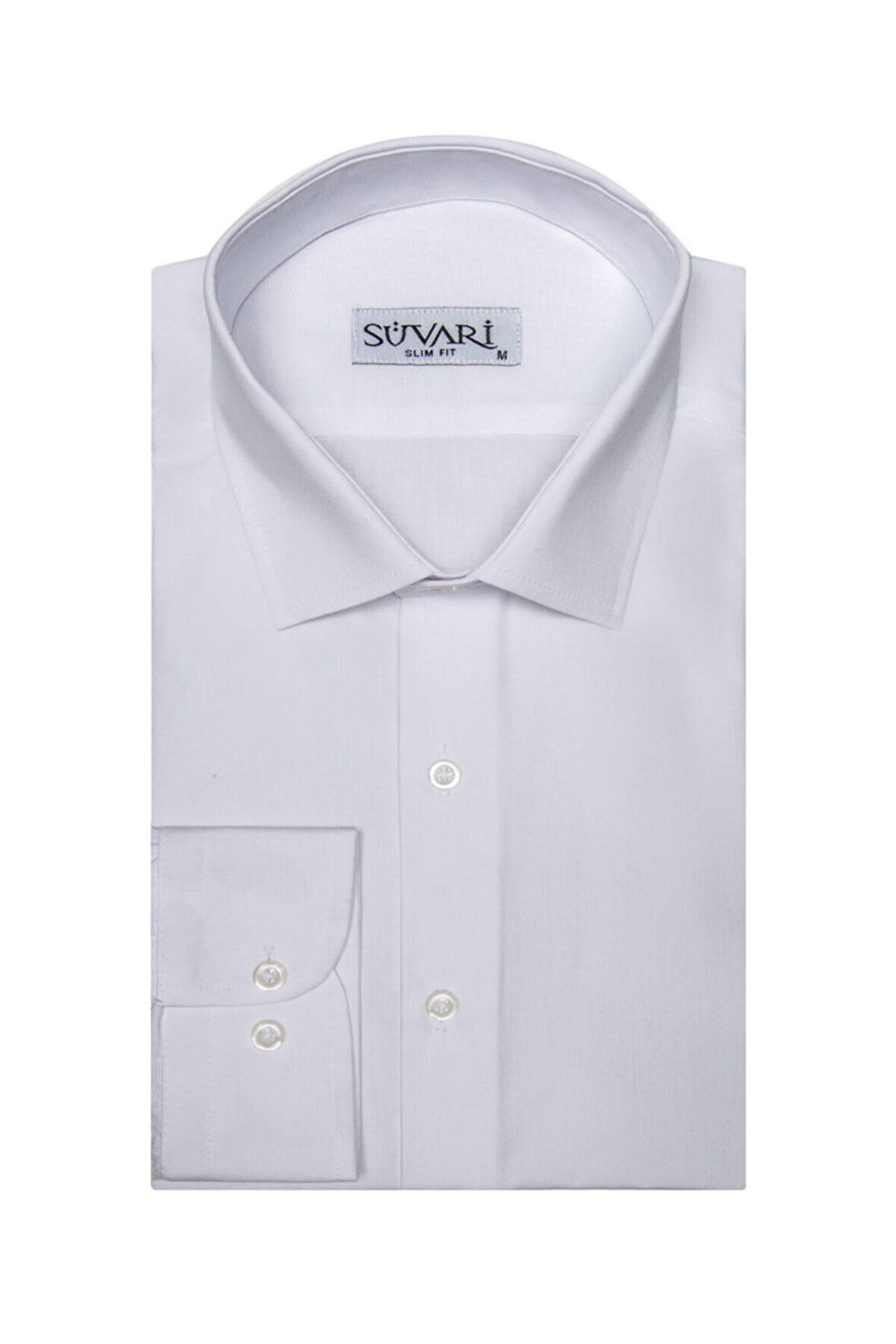 Süvari Slim Fit Filafil Beyaz Erkek Gömlek