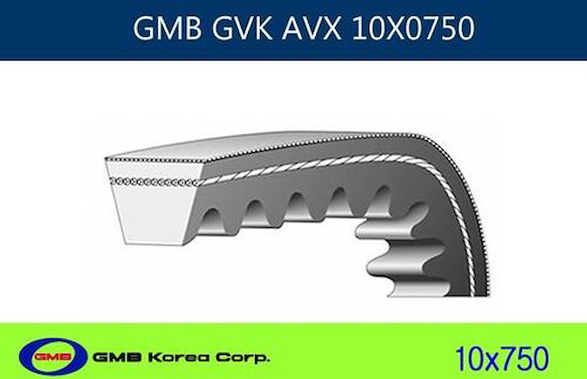 GMB 10X0750 V Kayışı Alfa Citroen Fiat Ford Lada Mercedes Peugeot Seat Suzuki Volkswagen Volvo 10X750-10X0750 10A0748 