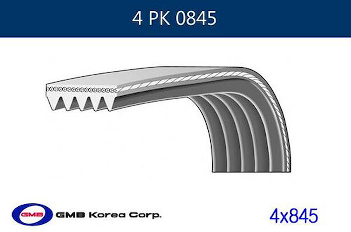 GMB 4PK0845 Kanallı Kayış BMW Daihatsu Honda Hunıdaı Isuzu Kia Mitsubishi Nissan Subaru Toyota 