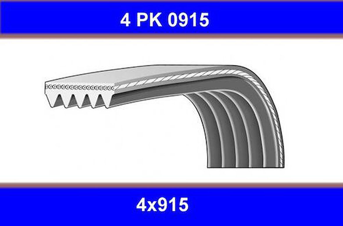 GMB 4PK0915 Kanallı Kayış BMW Chevrolet Daewoo Fiat Honda Hyundai Lancia Mazda Mitsubishi Nissan Rover Suzuki Toyota 